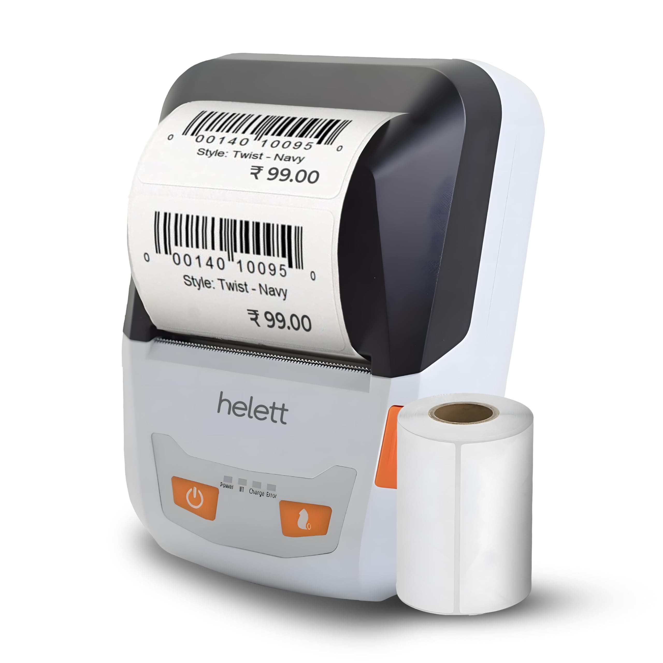 helett® H65Clite Portable Bluetooth Thermal Label Printer 58mm(2-Inch Max Width) | Connect Android iOS & Laptop via USB | 203DPI High-Resolution Printing | 115 Labels Included | 1-Year Warranty