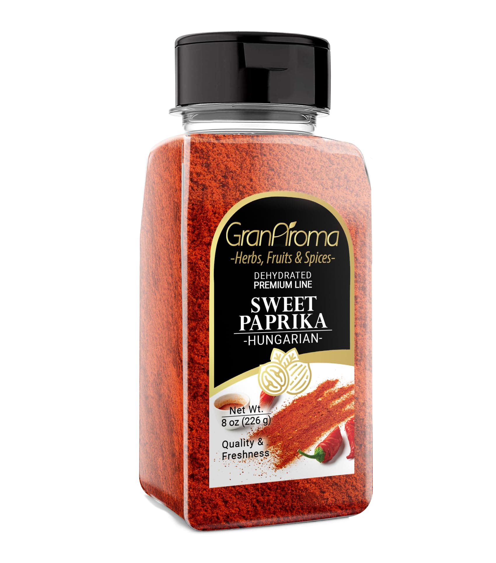 GranAroma Sweet Hungarian Paprika, 8 oz, Sweet & Savory, Authentic, Fine Powder