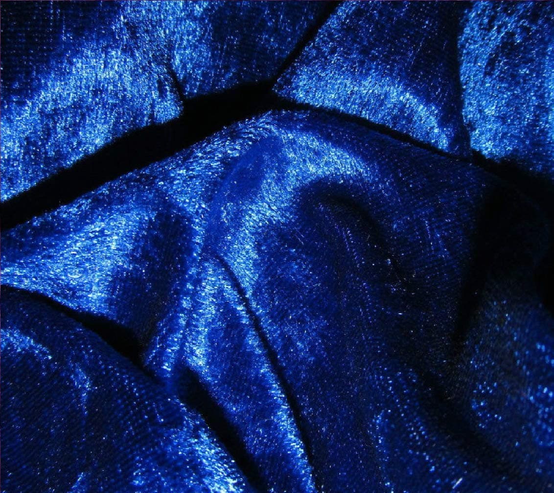 Royal Blue Crushed Velvet Fabric Craft Stretch Velour -150 cm Wide- Free UK