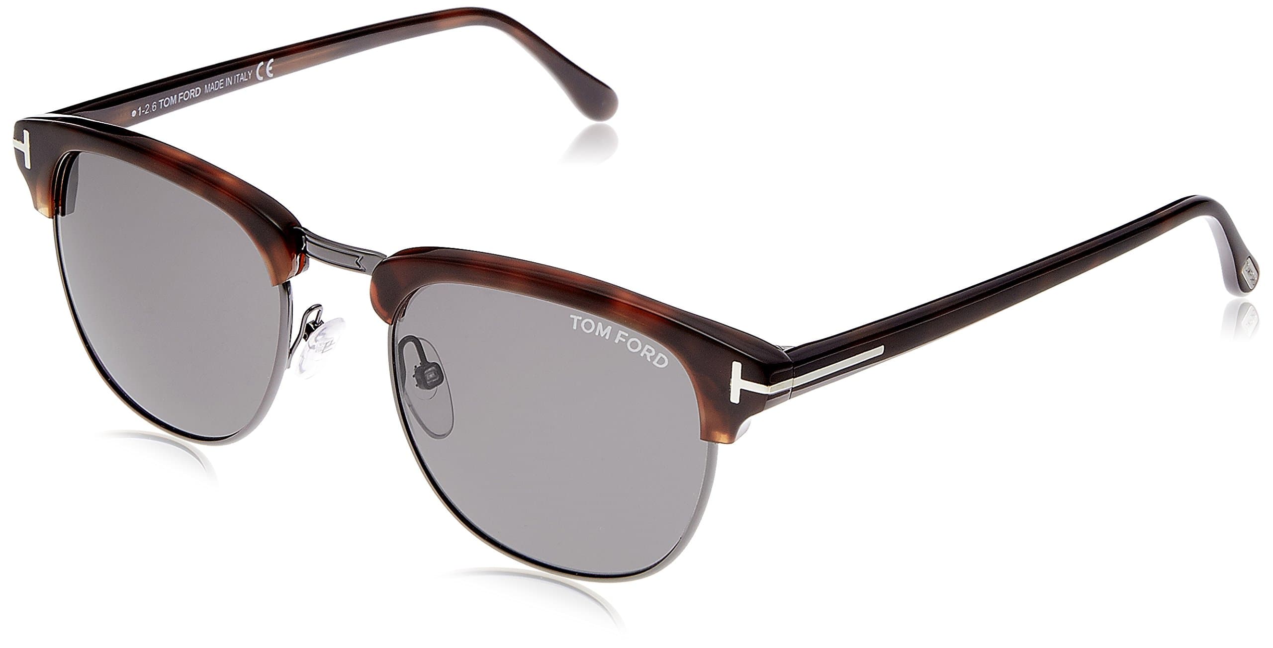 Henry FT0248 Sunglasses-52A Light Ruthenium/Havana (Gray Lens)-51mm