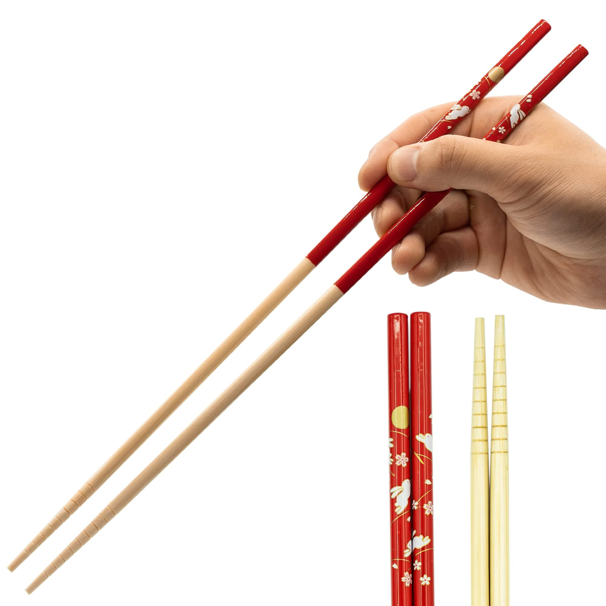 Cooking Chopsticks Long Japanese - Made in Japan,Bamboo Wood Saibashi Cooking Chopsticks - 13in - Red,13x0.31