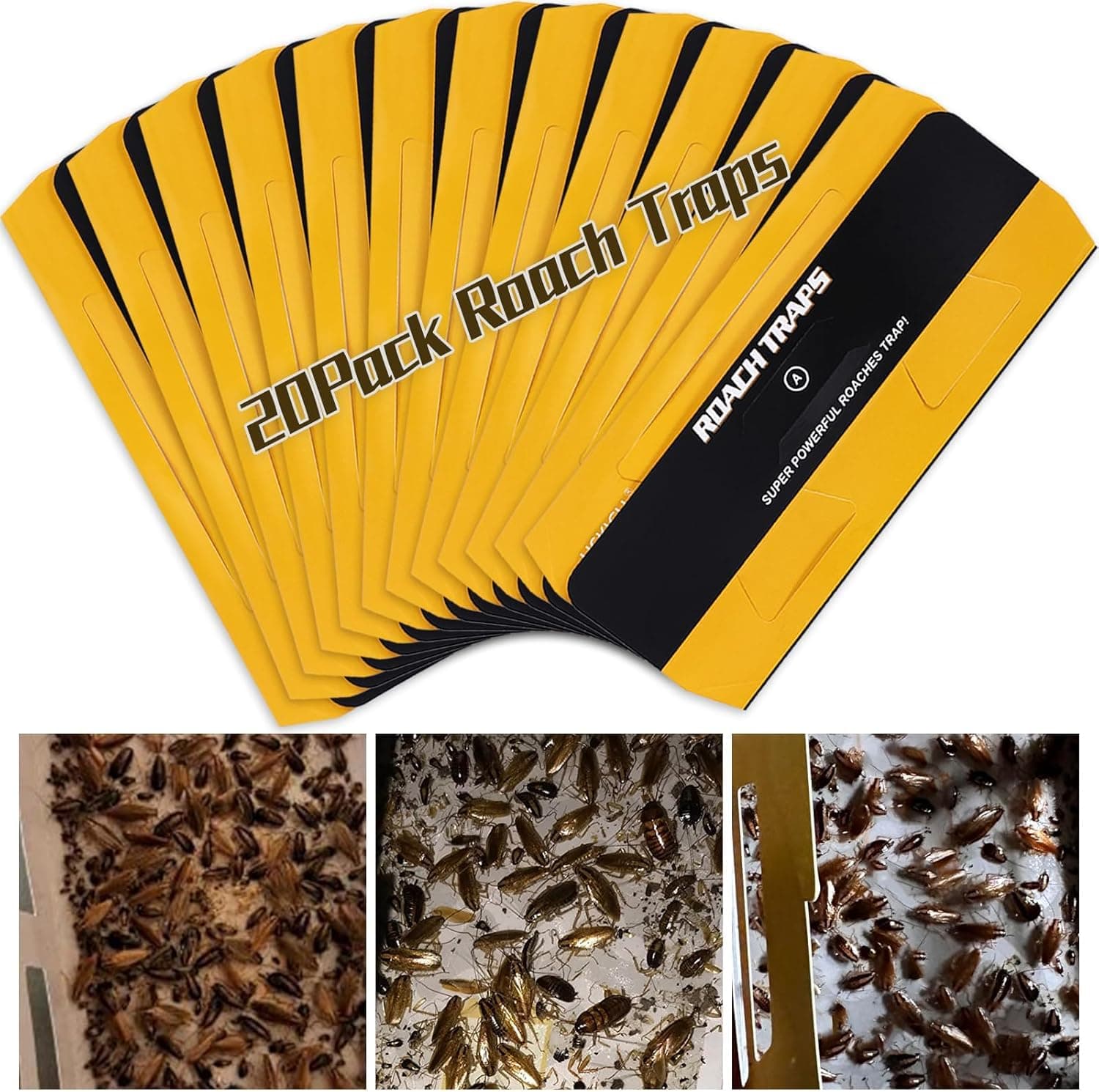 20 Pack Cockroaches Trap, Cockroaches Indoor Home, Glue Cockroach Traps, Child & Pets Safe (Upgrade Recipe)