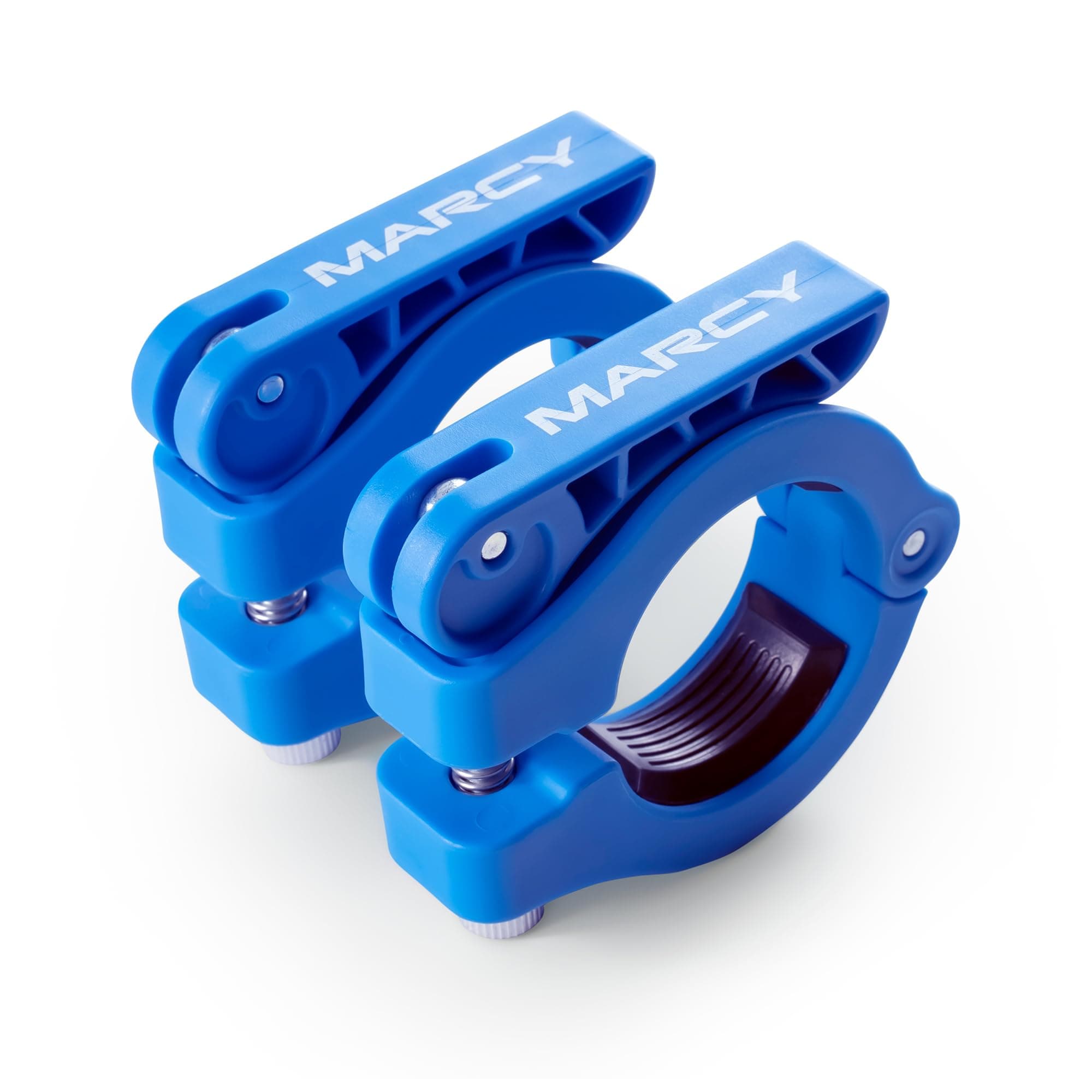 MARCYAdjustable Nylon Resin Olympic (2-inch) Barbell Lock Collar Clips witn Quick Release Latch for Weight Training & Fitness Training, Blue, OBC-9BL