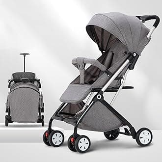DAYONG Trolley Baby Stroller, One-Hand Foldable Cabin Stroller, Lightweight Baby Travel Gear, Compact Toddler Pram Stroller, Four-Wheel Shock-Absorbing Infant Carriage for 0-3yrs (Grey)