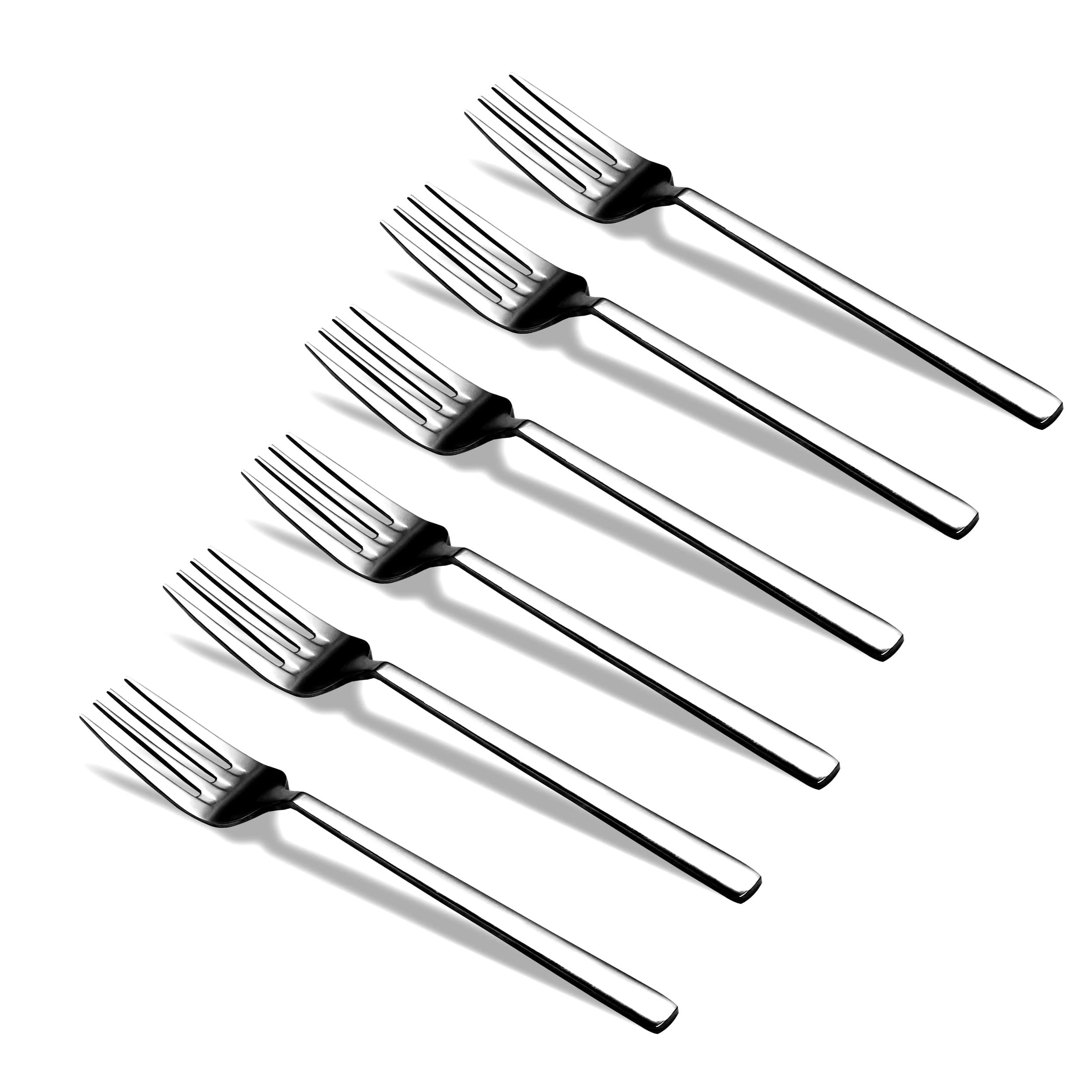 CAMRI Cake Forks - Mini Fork for Dessert, Pastry, Fruit & Salad, Stainless Steel Small Forks Pack of 6, 5.3 Inch, Cutlery Starter for Home Kitchen & Restaurant (C62 – Set of 6)