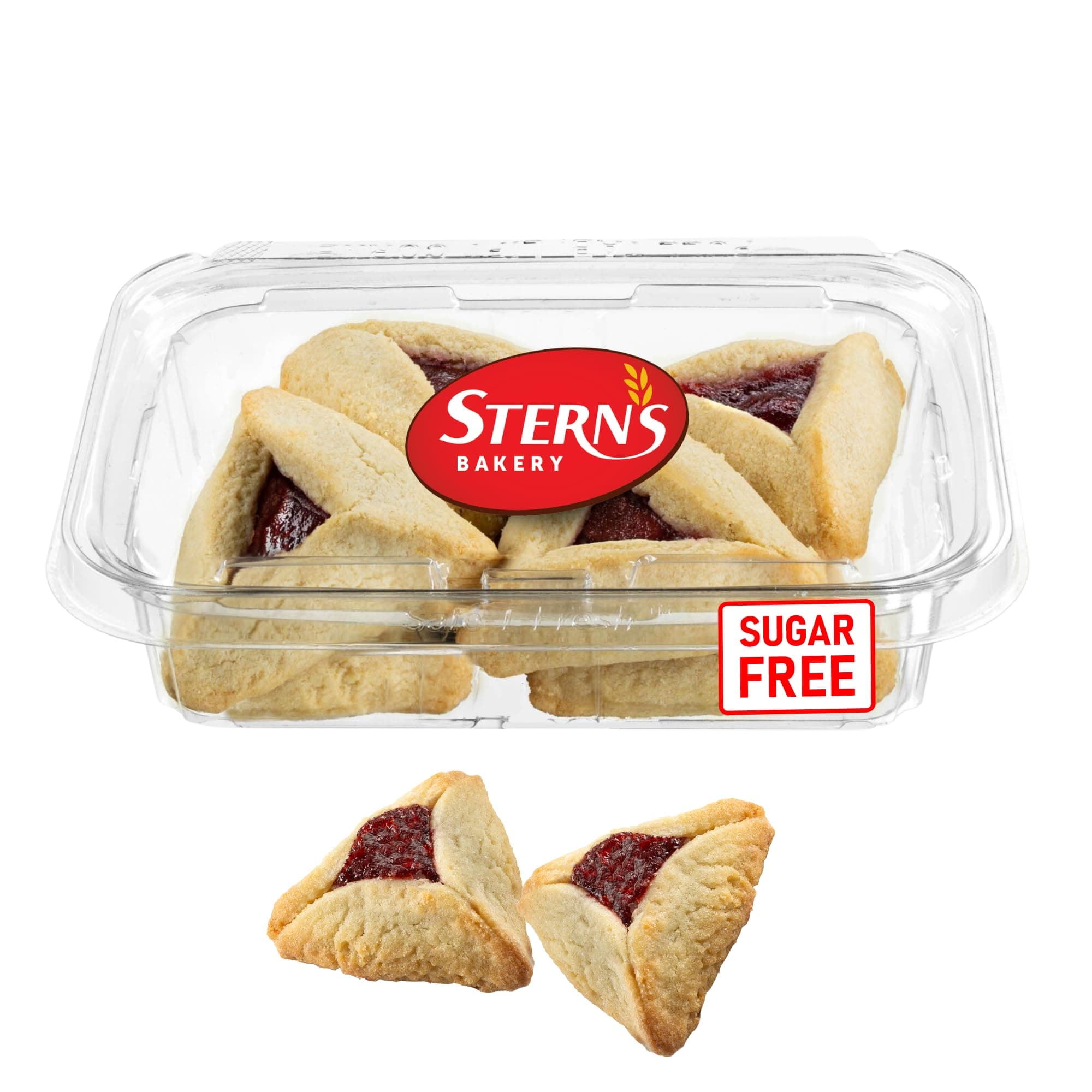 Stern's Bakery Sugar Free Cookies, [10 Counts] Strawberry Stuffed Hamentaschen Biscuits, Diabetic Cookies for Adults, Sugar-Free, Nut-free Biscuits & Snacks, Stern'S Bakery