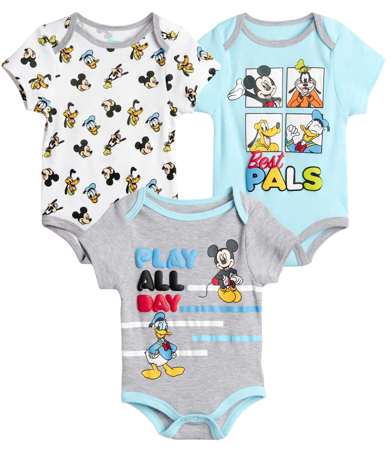 Baby Boys' Bodysuits - 3 Pack Mickey Mouse, Lion King, Winnie The Pooh (Newborn)