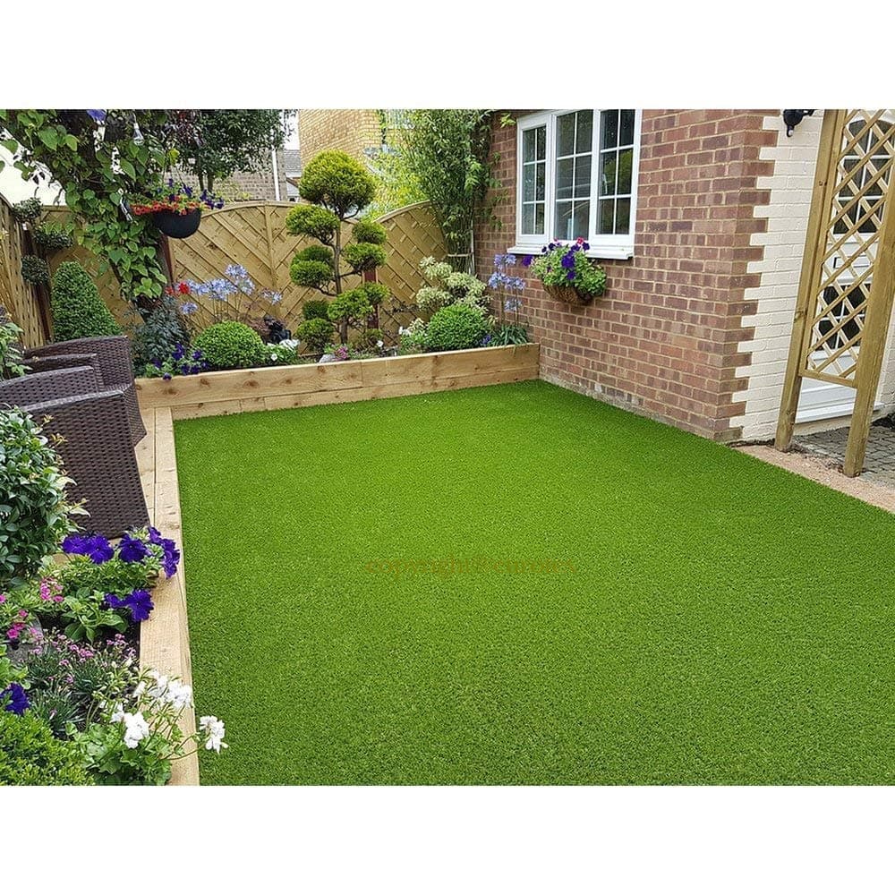 Eurotex High Density Artificial Grass Carpet Mat for Balcony, Lawn, Door (6.5 x 7 Feet, Natural Green, 35mm)