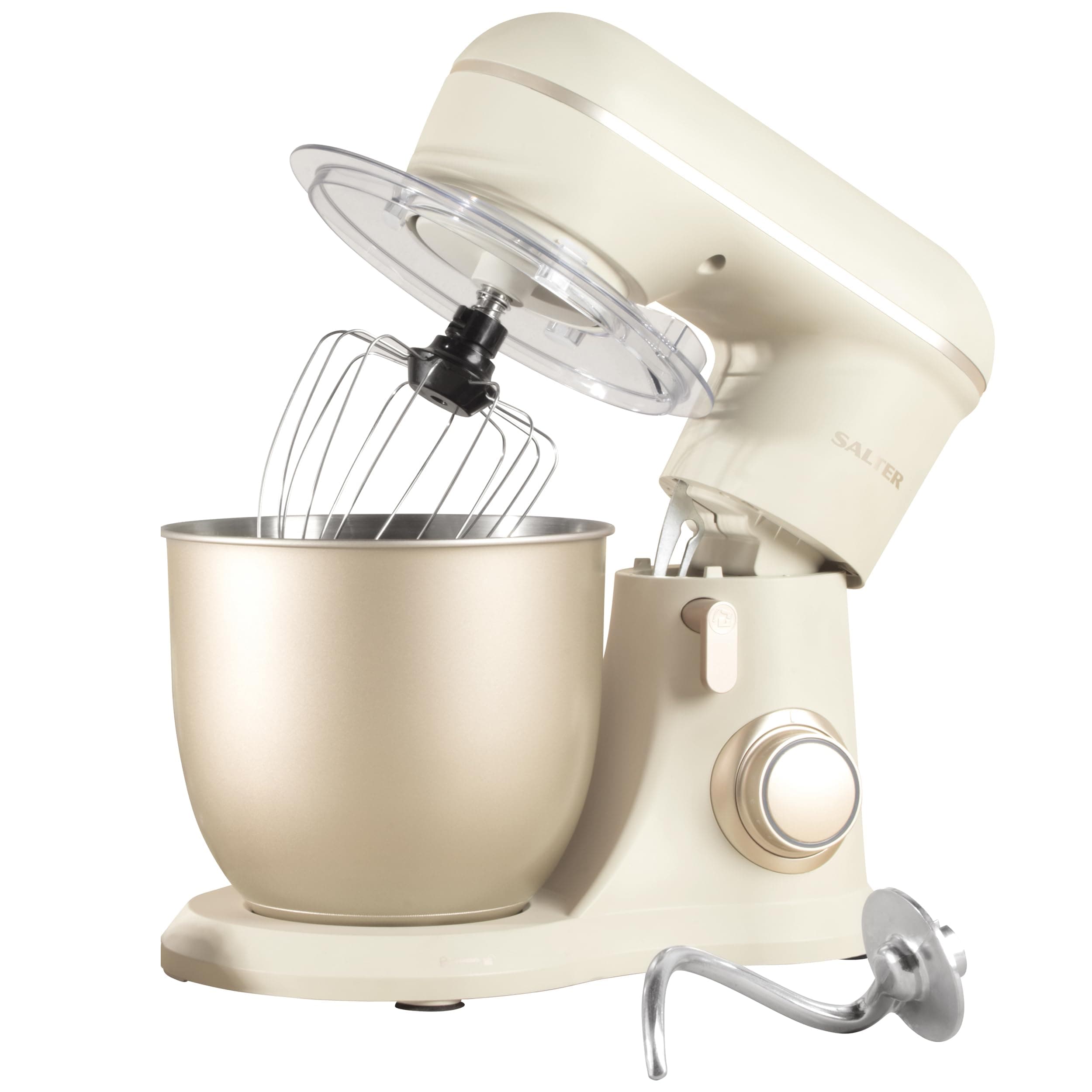SalterEK5511SBO Bakes Stand Mixer - Electric Baking Whisk, 10 Speeds with Pulse Setting, 4 Litre Mixing Bowl, Planetary Mixing Action, Splash Guard, Whisk, Dough Hook, and Beater Attachments, 1300W