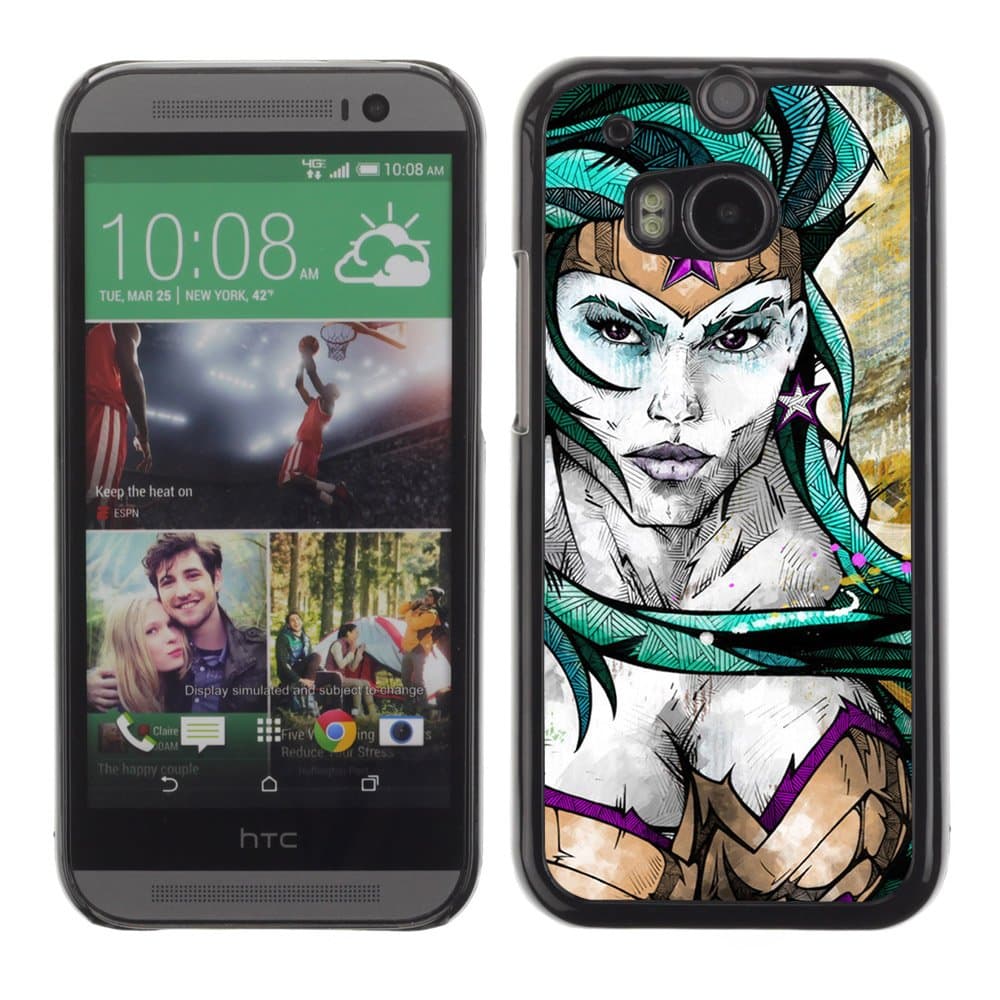CaseLord Plastic Hard Case Cover for HTC One M8 / Wonder Woman Illustration /