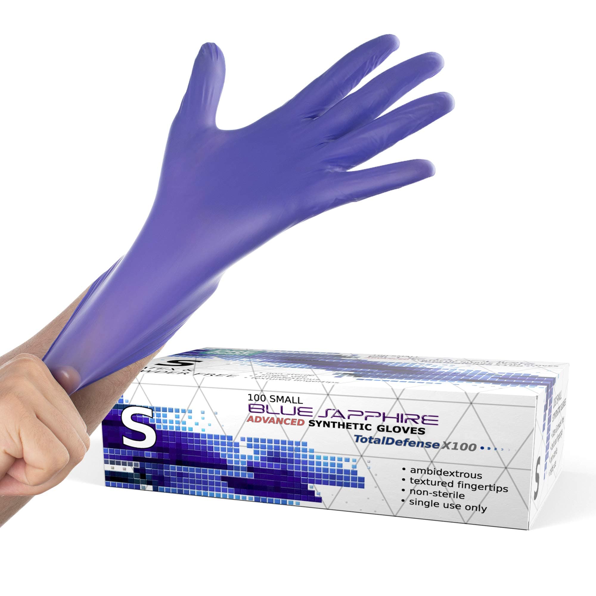 Dre Health Synthetic Nitrile Disposable Gloves Small -100 Pack -Latex Free Medical Gloves