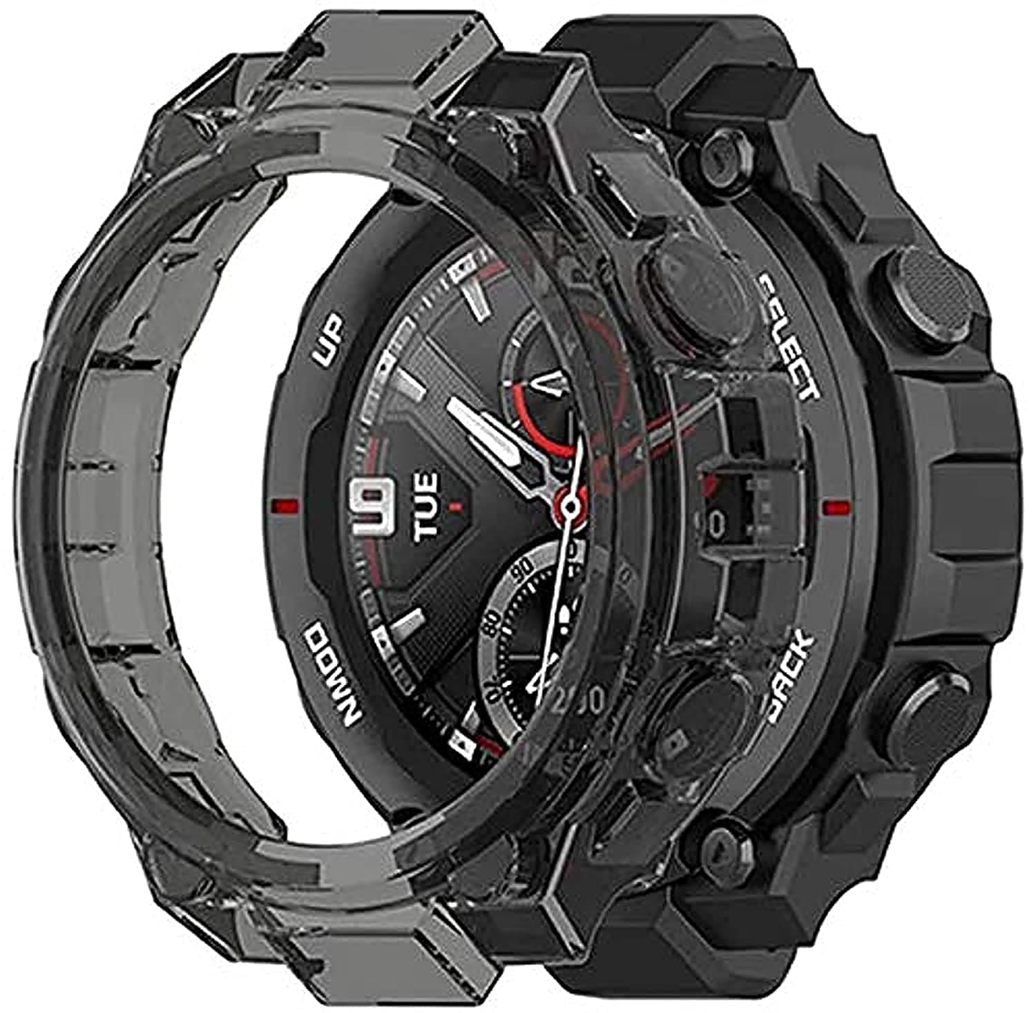 M.G.R.J® Soft & Flexible TPU Case Cover for Amazfit T Rex/Amazfit T-Rex Pro (Black)