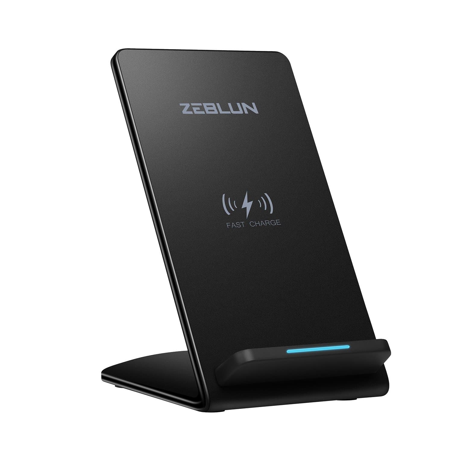 ZEBLUN QI Fast Wireless Charger for Samsung, Fast Wireless Charging Stand Pad for Galaxy Note 8 S8 S8 Plus S7 Edge S7 S6 Edge+ Note 5 and Standard Charge for Apple iPhone X iPhone 8 iPhone 8 Plus
