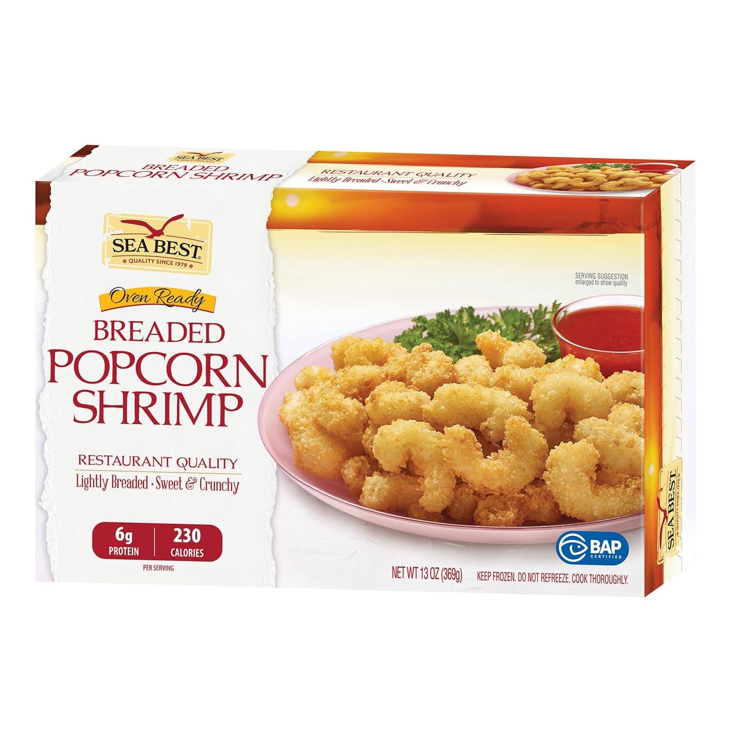 Sea Best Breaded Popcorn Shrimp, 13 Ounce (Pack of 16)