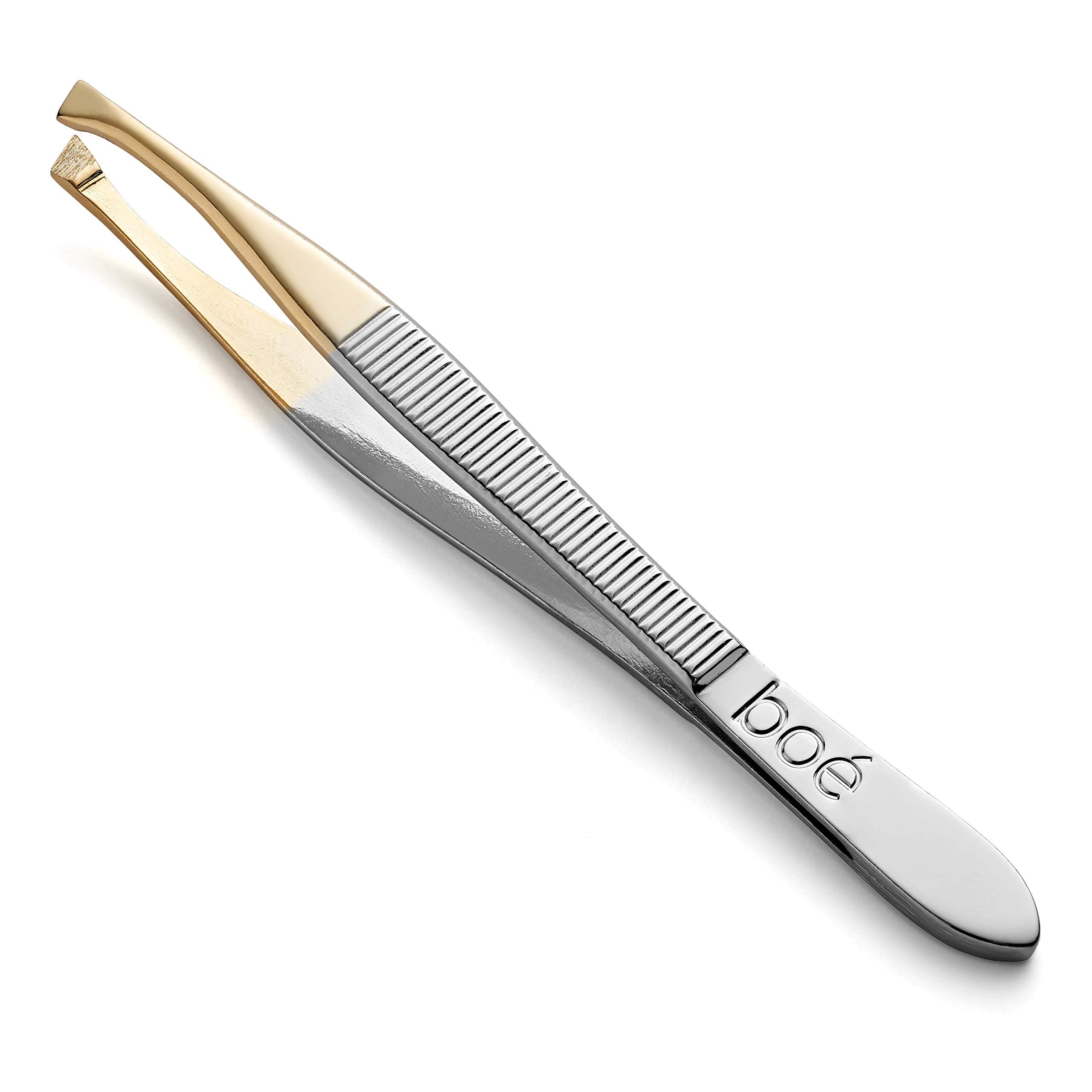 Boe Perel Slant Tip Eyebrow Tweezer - Professional Swiss Precision Hair Removal Tool