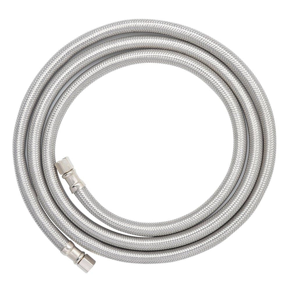 TT FLEX Flexible Certified Appliance Stainless Steel Braided Ice Maker Hose Connector,1/4"comp*1/4"comp,6FT