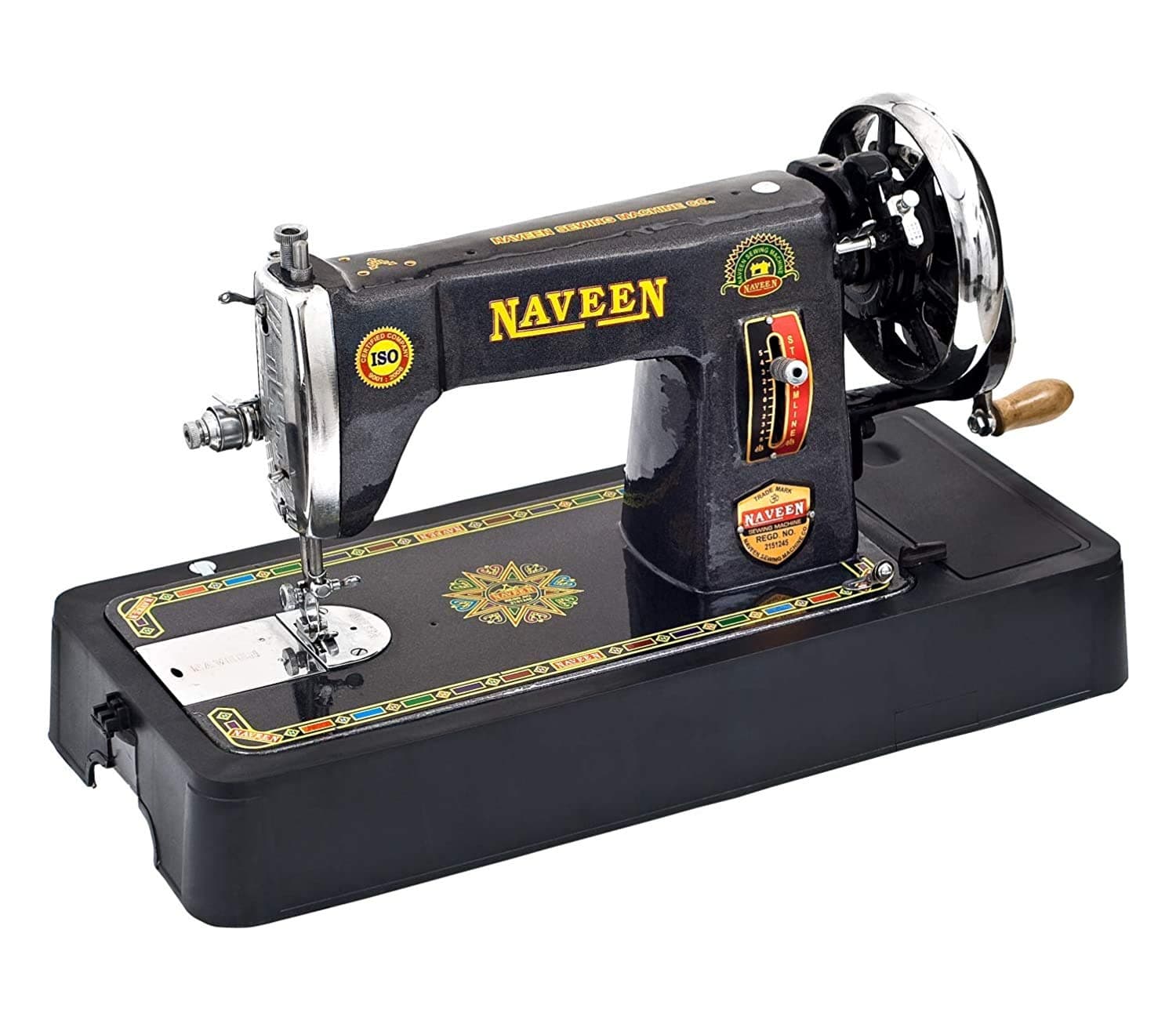 Naveen Sewing Machine Domestic Steamline Model with Coverset (Metallic Grey Color)
