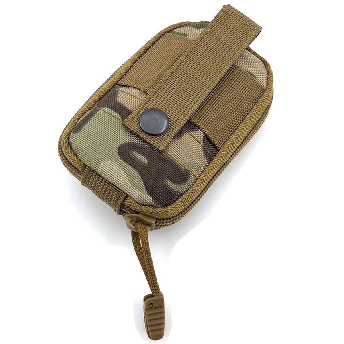 Tactical Molle Roll-up Dump Pouch,Military Drawstring Large Outdoor Water Bottle Pouch Adjustable Belt Utility Fanny Hip Tool Pouch Bag, CP camo