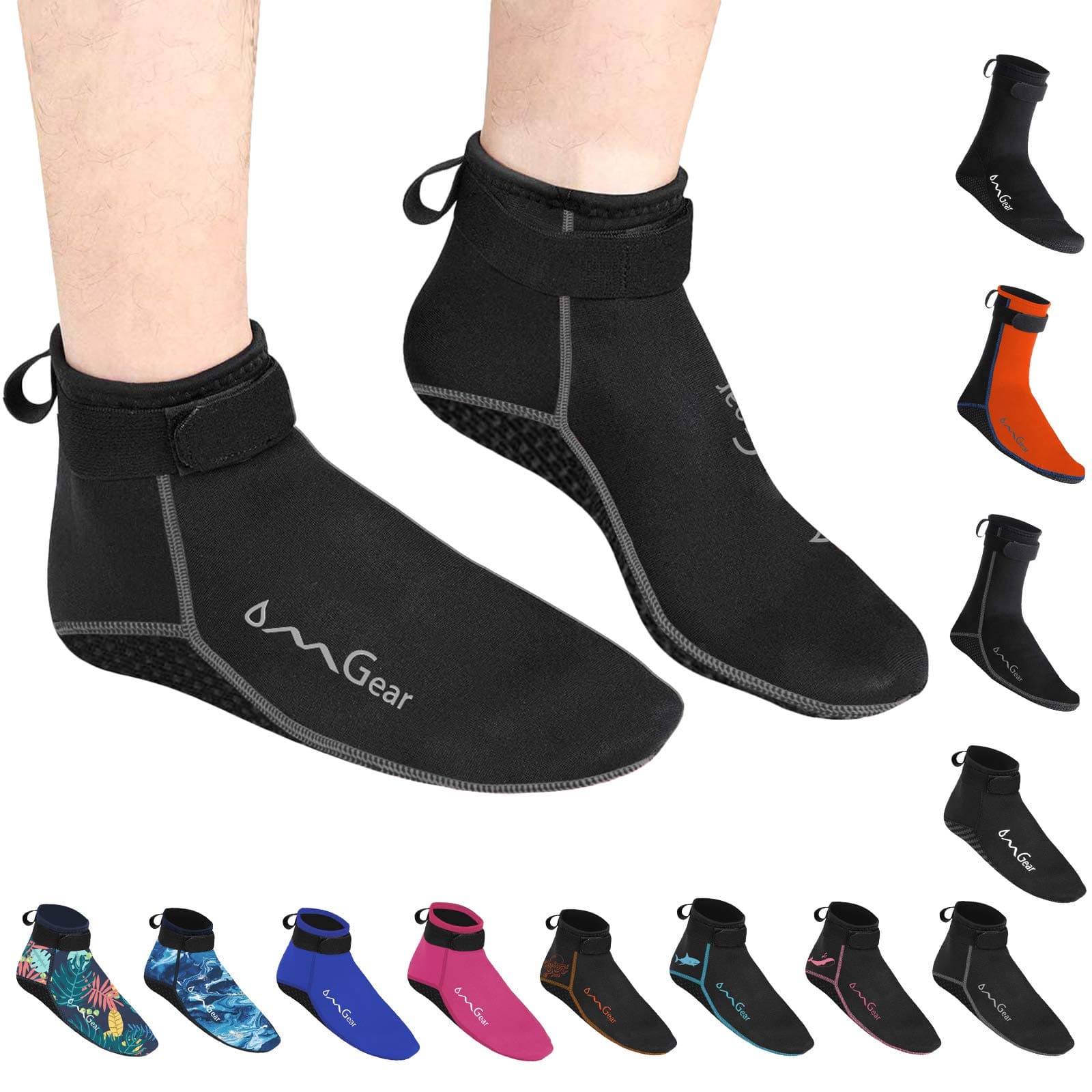 OMGearWater Socks Neoprene Socks Beach Booties 3mm 5mm Anti-Slip Wetsuit Footwear Fin Swim Sand Proof Socks