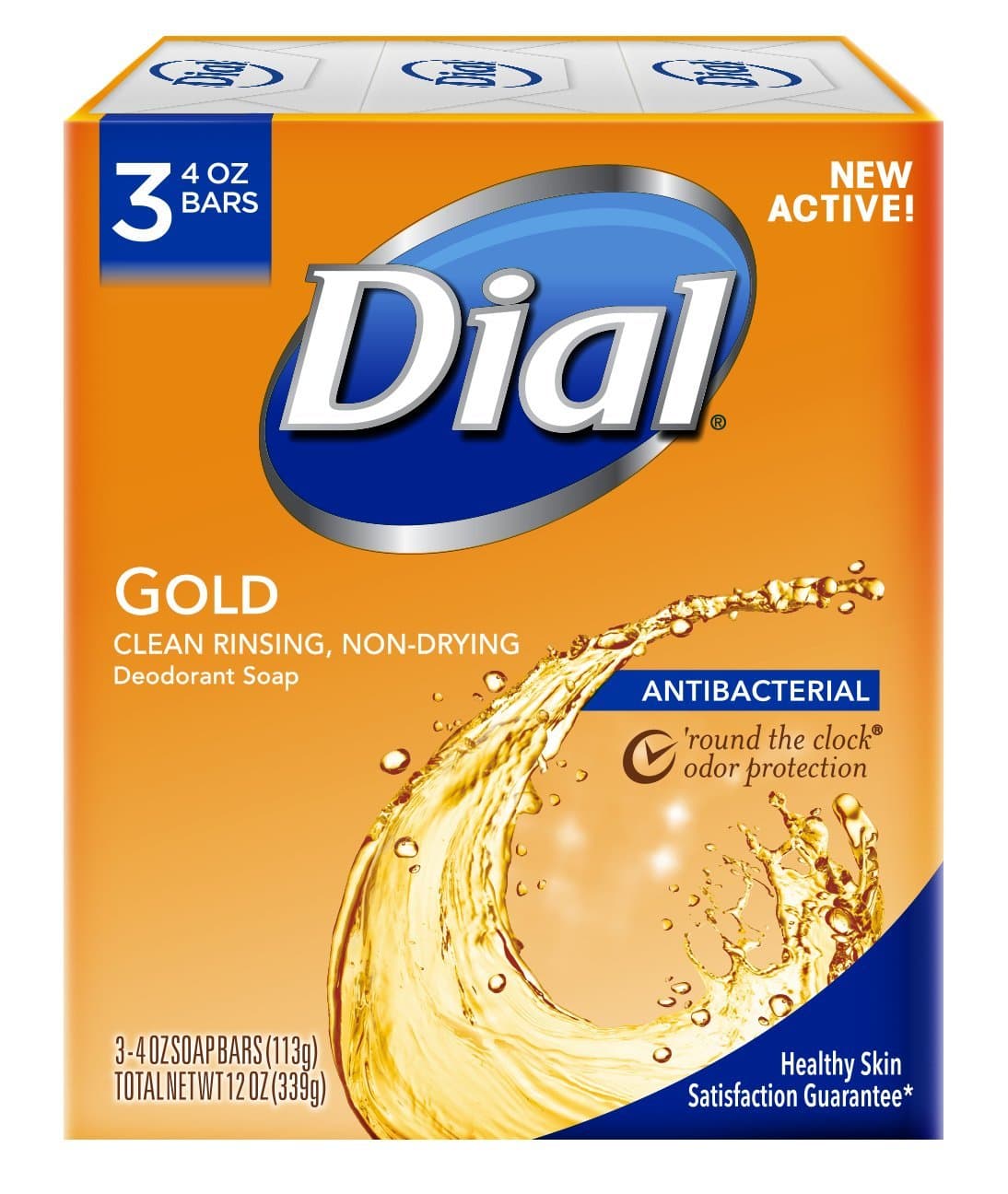 Dial Gold Antibacterial Deodorant Soap, 4.2 oz (120 g), 3 Pieces
