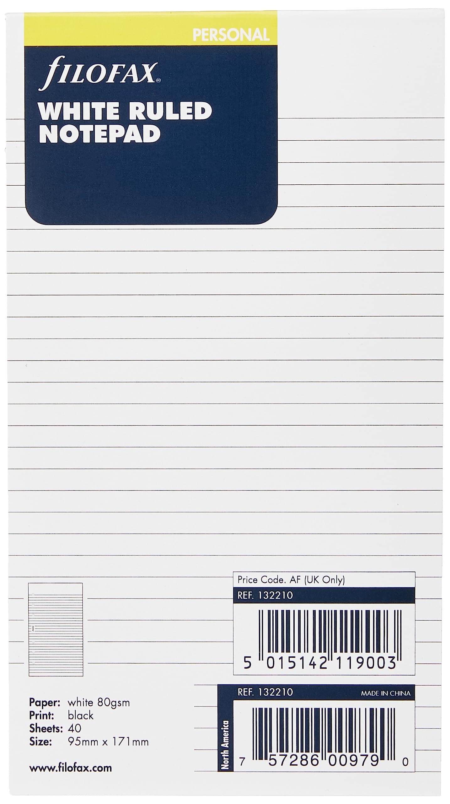 Personal Ruled Notepad - White