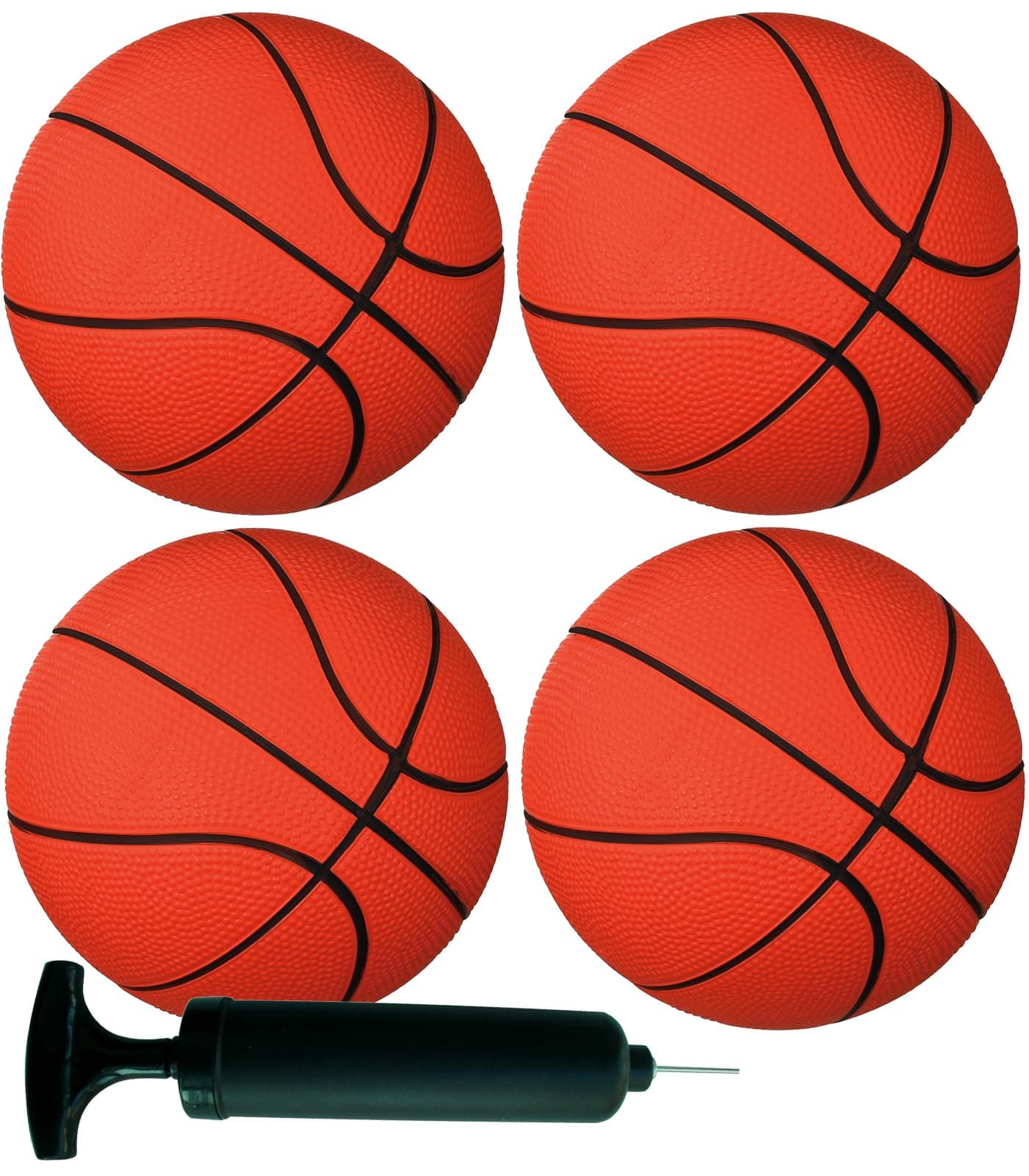 AppleRound 4-Pack Small Sports Balls for Toddlers Kids with Air Pump - Choose Your Style: 4X [5" Soccer Balls] or 4X [5" Basketballs] or 4X [6.5" Footballs] for Outdoor Garden Beach Games