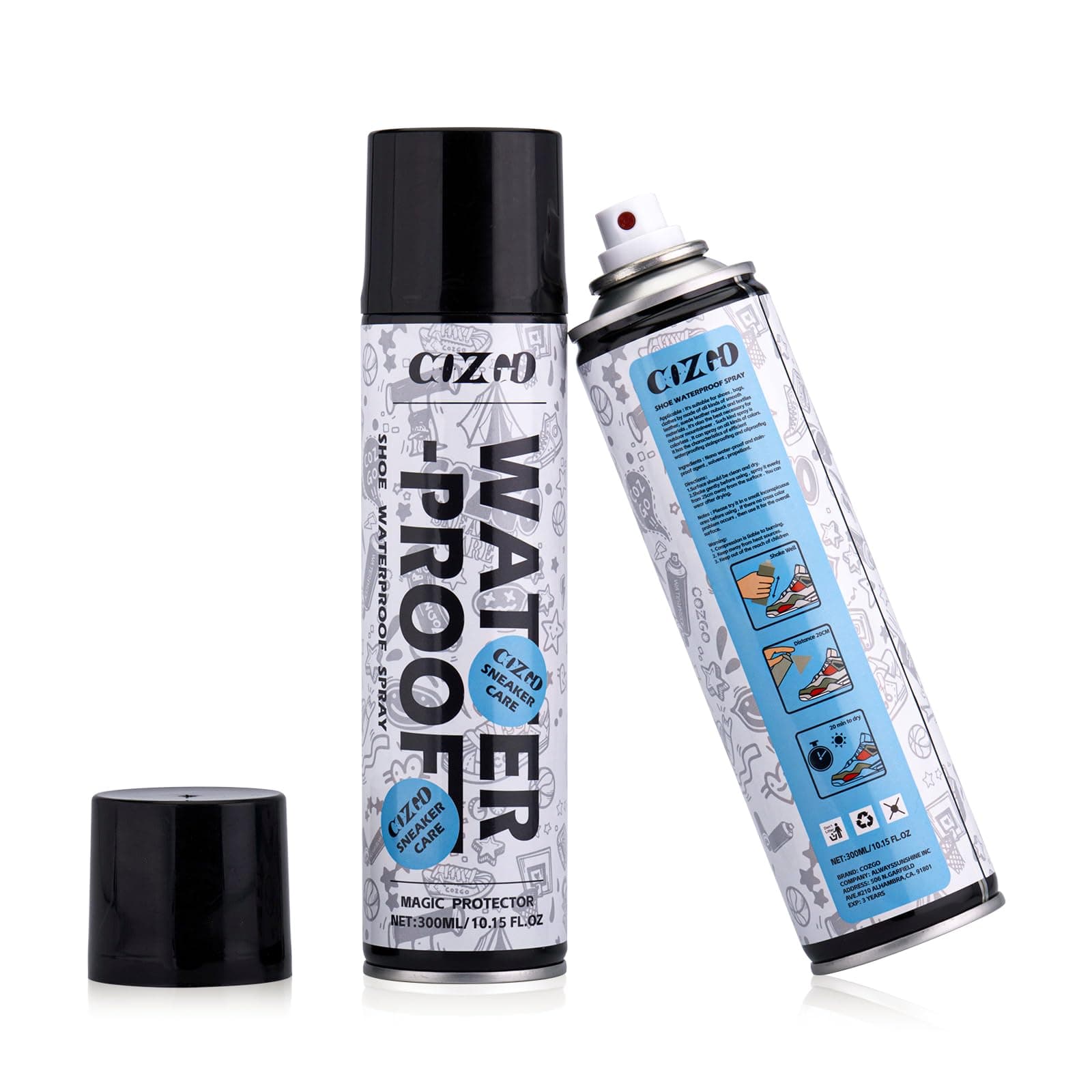 COZGO Shoe Protector Spray, Rain & Stain Waterproof Shoe Spray, Nano Protection for Sneaker, Leather, Nubuck, Suede, Canvas