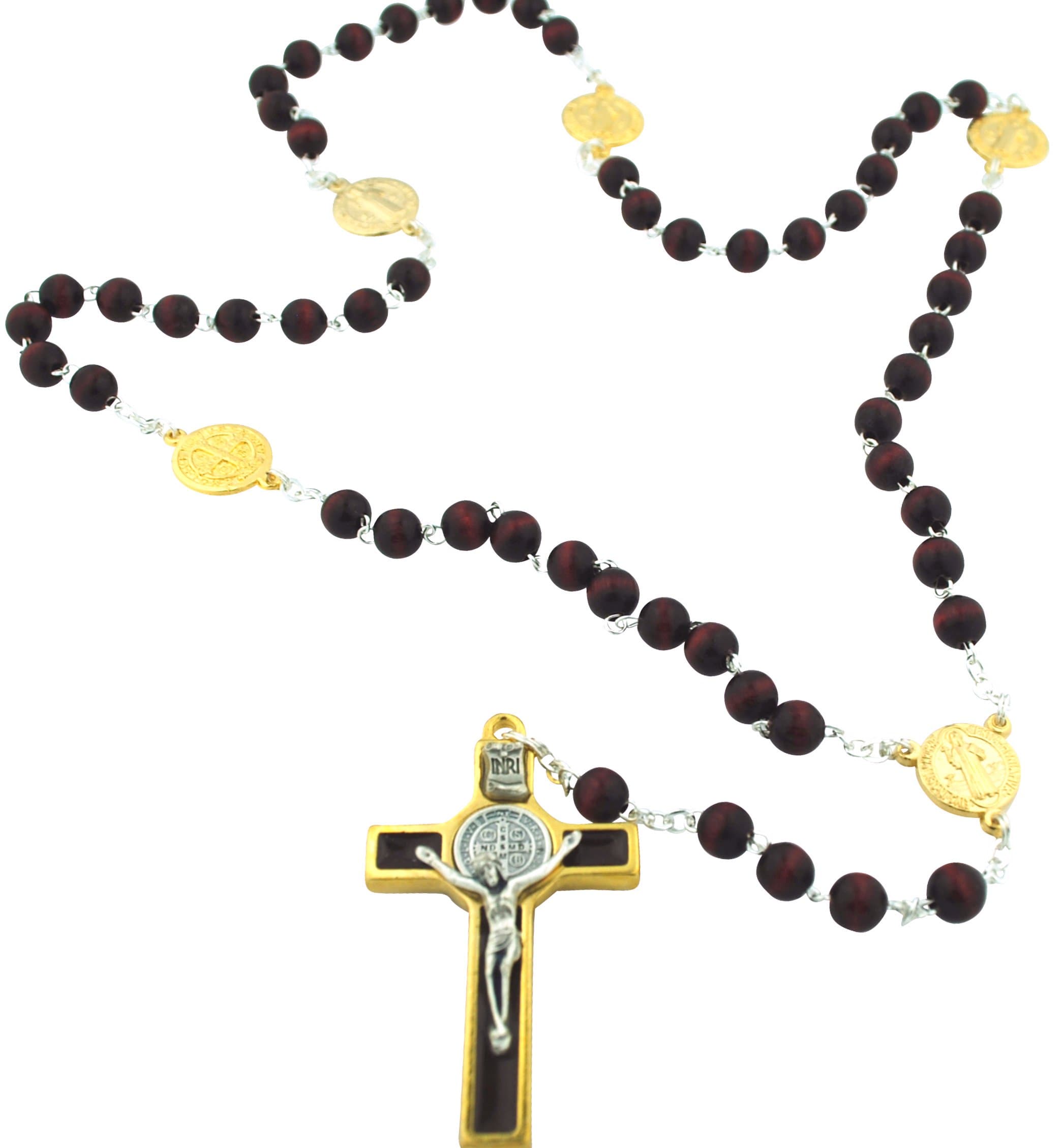 Vaticano Arts Brown St. Benedict Oval Wood Rosary, Rosaries