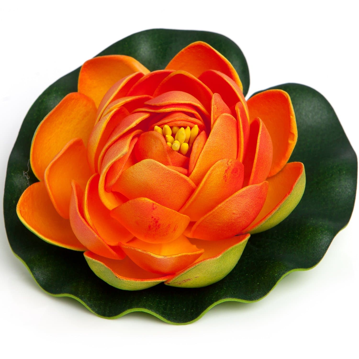 Simply Essentials Best Floating Flowers Set of 8 for Weddings - Pools - Holidays - Aquarium - Wedding Decorations - Hot Tubs - Small 4.5 Inches Each (Orange)