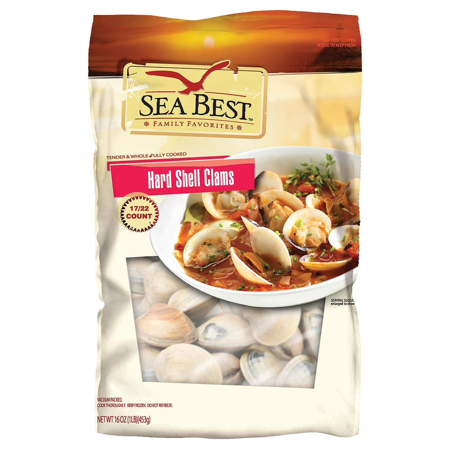 Sea Best All Natural Hard Shell Clams, 1 Pound (Pack of 10)