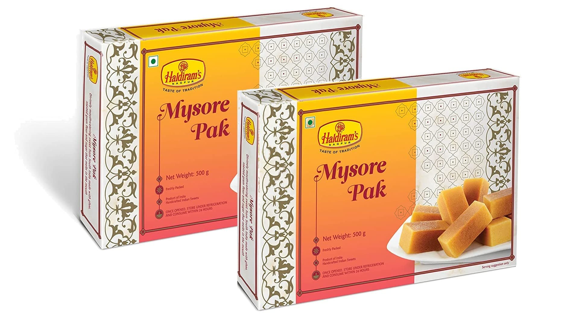 Haldiram's Nagpur Mysore Pak (500 g X Pack of 2)