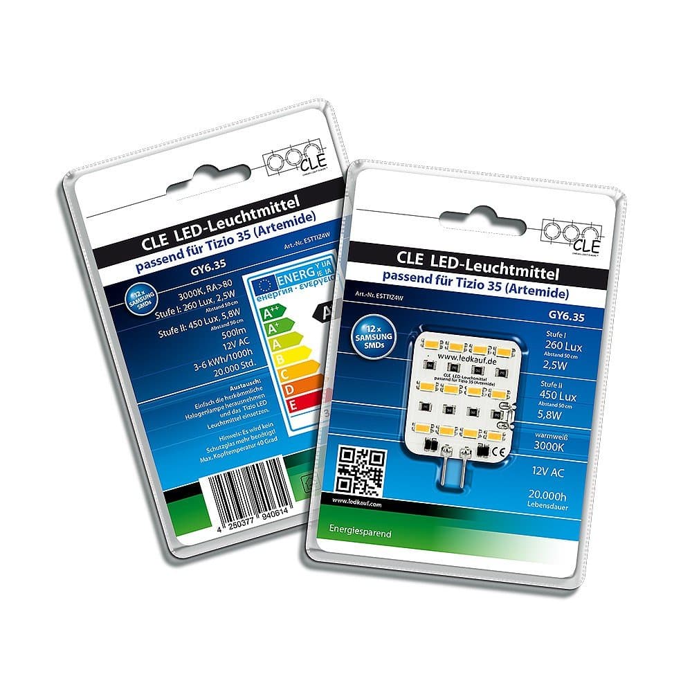 LED Replacement Bulbs For Artemide Tizio 35 12 V GY6.35 3000 K 4 Watt (35 Watt) [Energy Class A+]