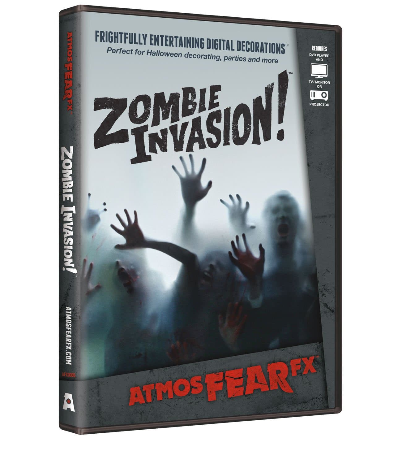 AtmosFX Zombie Invasion! Digital Decorations DVD for Halloween Holiday Projection Decorating