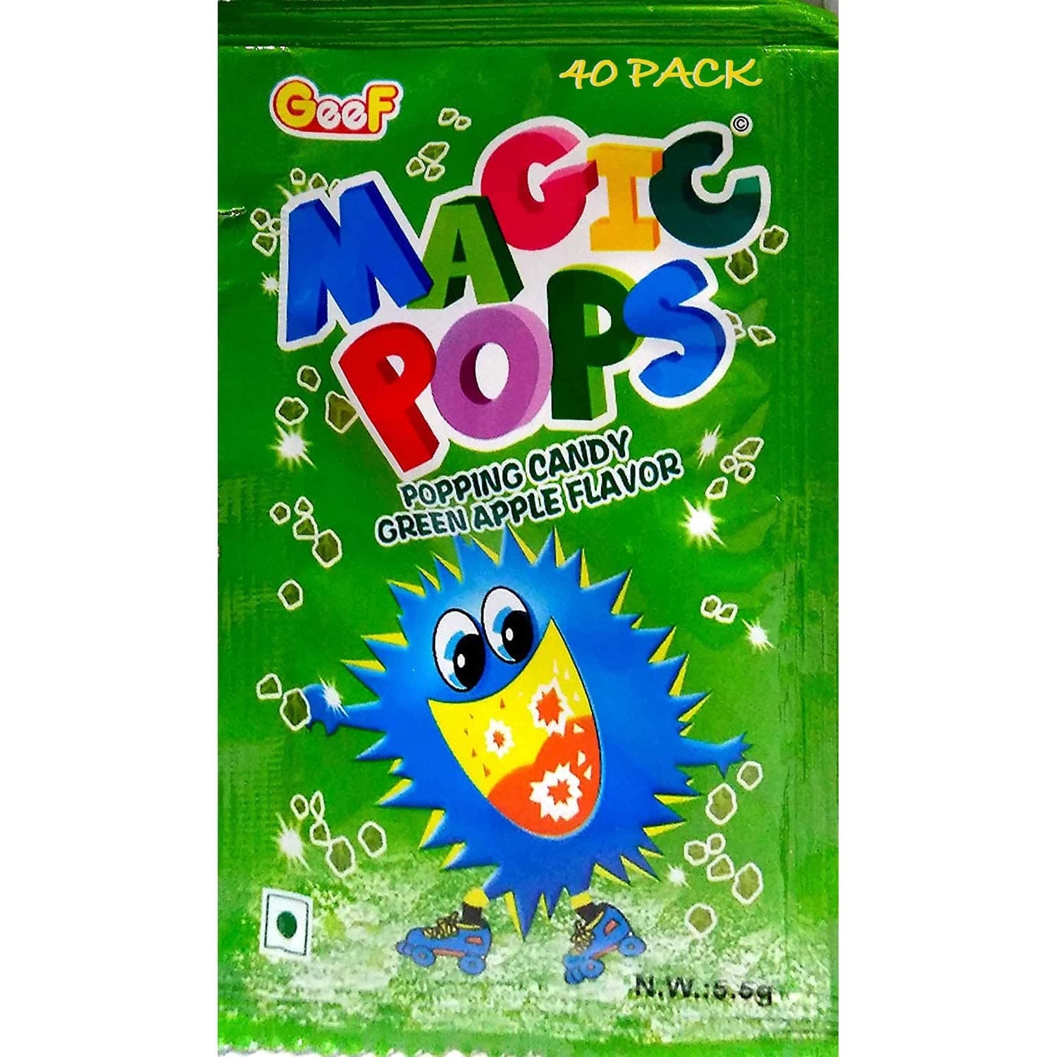 Gee.ef Magic Pops Popping Candy, Lemon Flavor, 5 g x 40 Pouches, 200 g