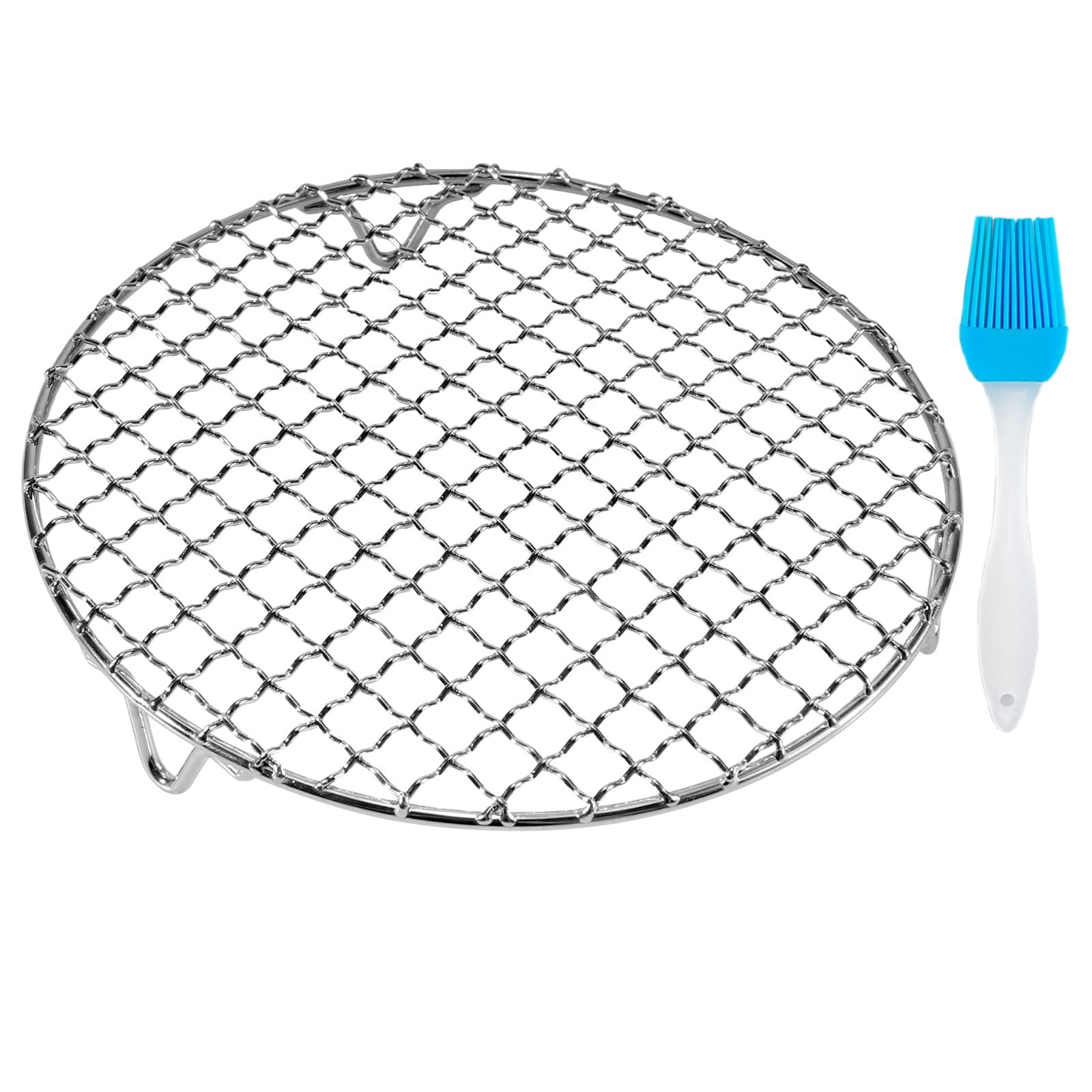 Round Cooling Rack Stainless Steel Cross Wire Barbecue Grill Net Racks with 3 Legs for Cooking Baking Steaming (13 inches)