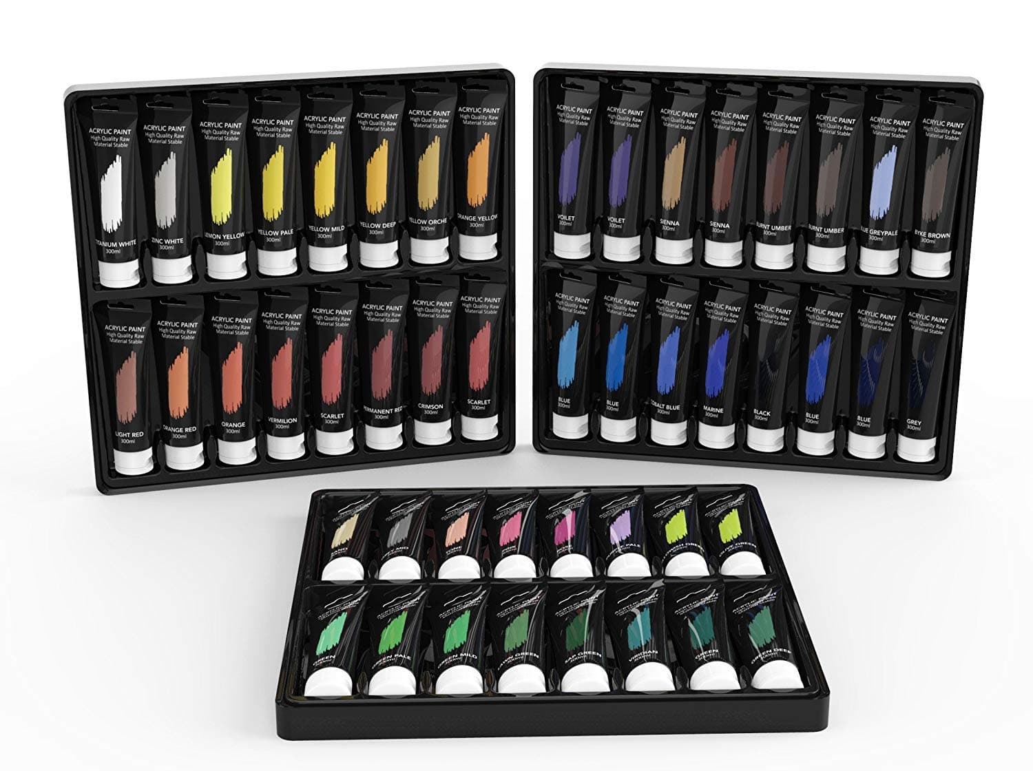 Acrylic Paint Set for Rock Painting - 48 Pack Craft Supplies Kit for Wood, Ceramic, Glass, 3D Model, Plastic and Rocks - Kids, Adults, Beginner and Artists (48x22 ml)