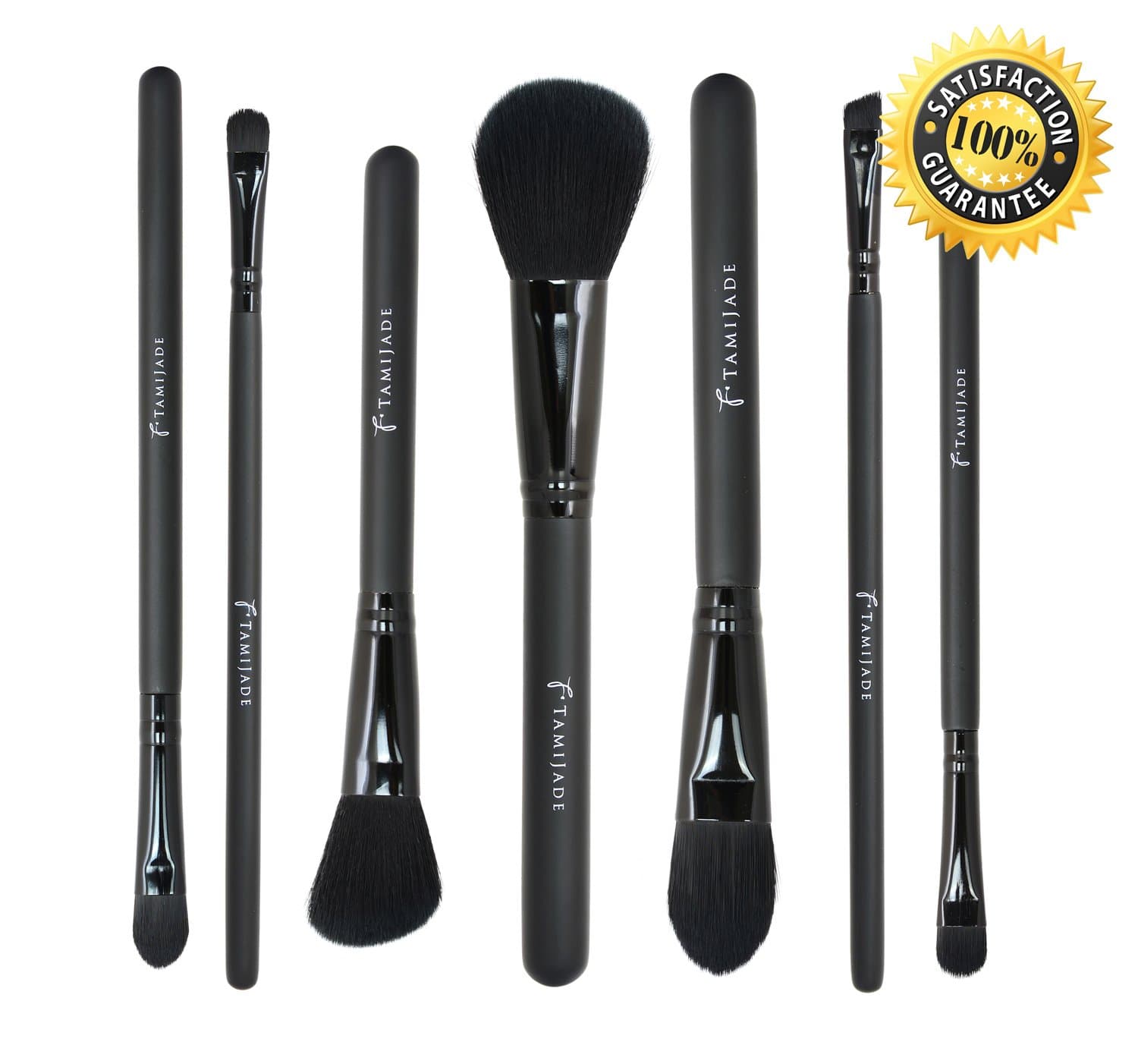TamiJade Professional Makeup Brush Set for Eye and Face (7 Piece) with Black Case