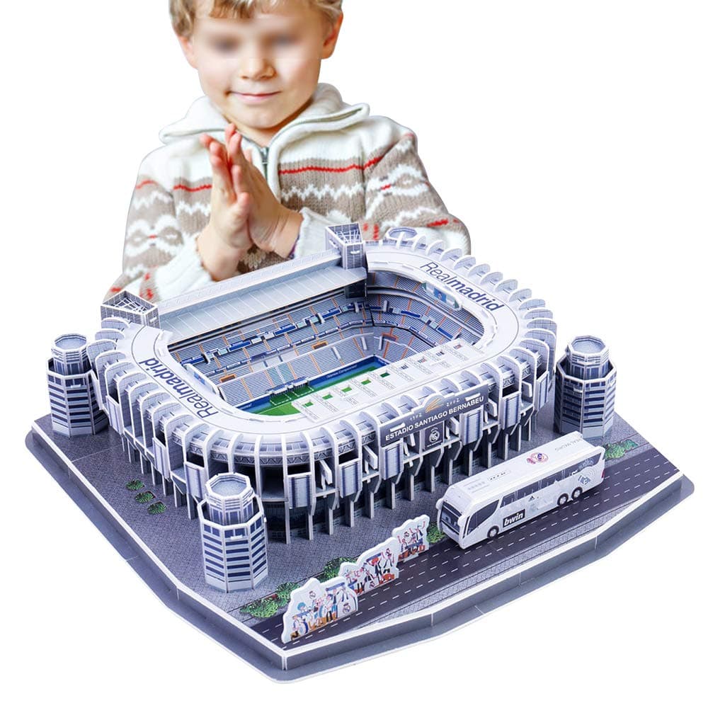 3D Stadium Puzzles, Estadio Santiago Bernabéu (Spain) Stadium Puzzle, DIY Football Field Model for Adults Kid Bedroom Office Decoration