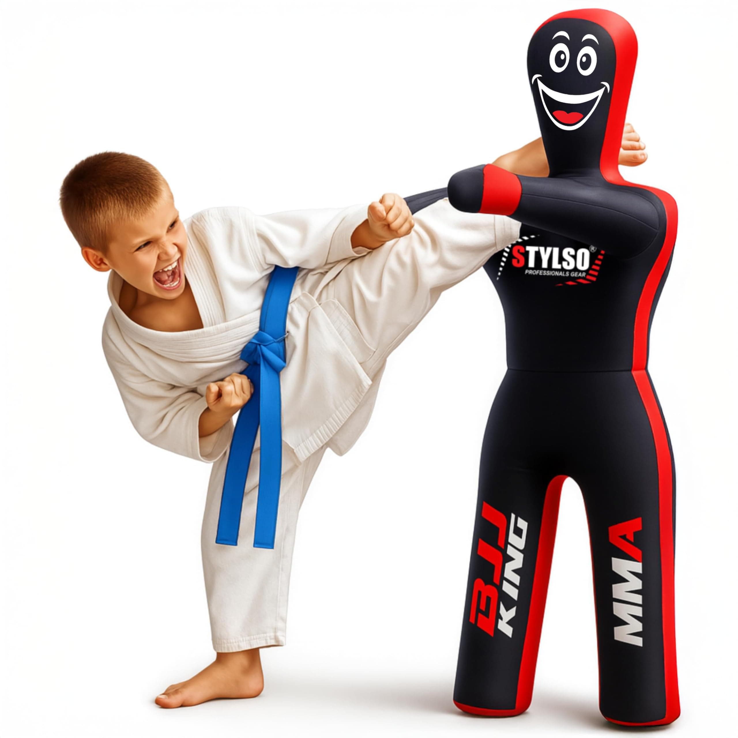 Unfilled Wrestling Dummy for Kids – Youth Grappling Dummy BJJ, MMA, Jiu Jitsu & Judo Training Partner – Durable Martial Arts Practice Buddy