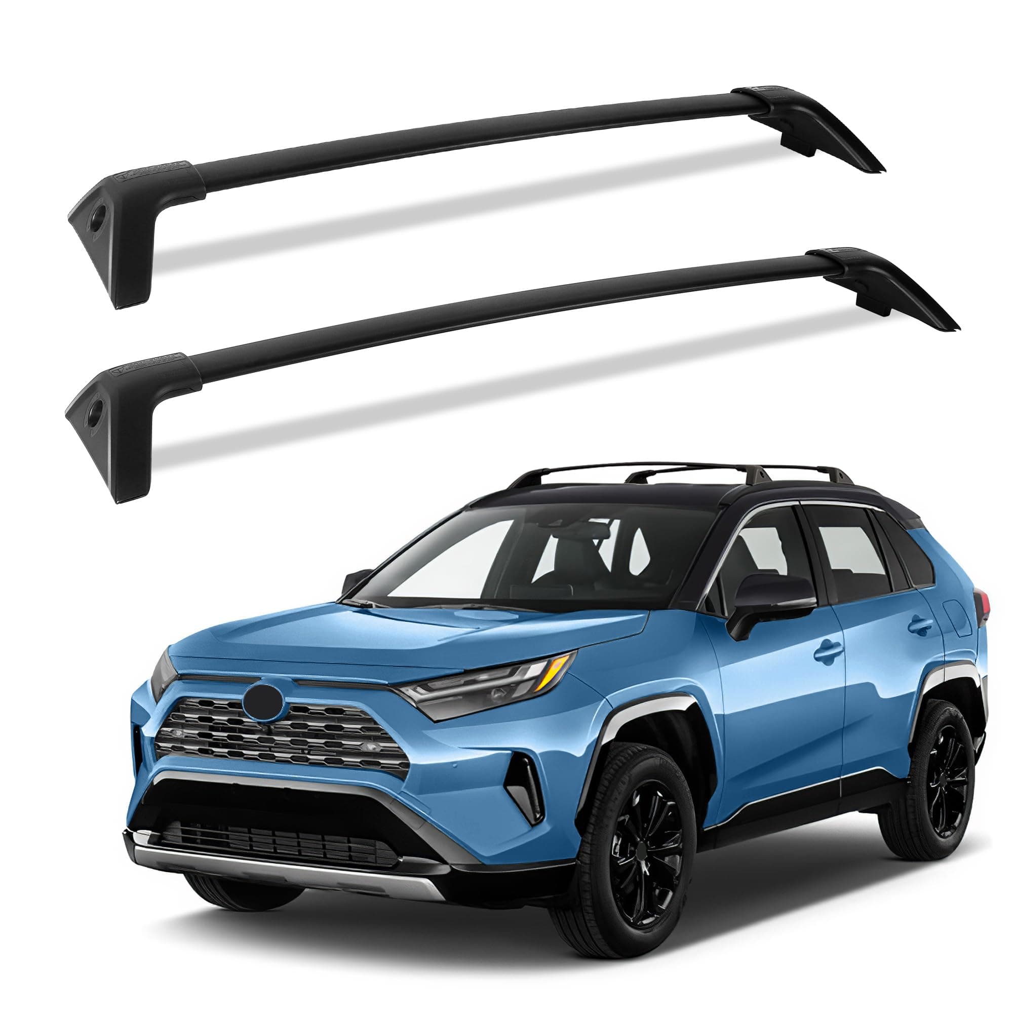 FLYCLE Roof Rack Cross Bars Compatible with 2019 2020 2021 2022 RAV4, CrossBars for Rooftop Cargo Luggage Kayak Bicycles Canoe with Roof Rails