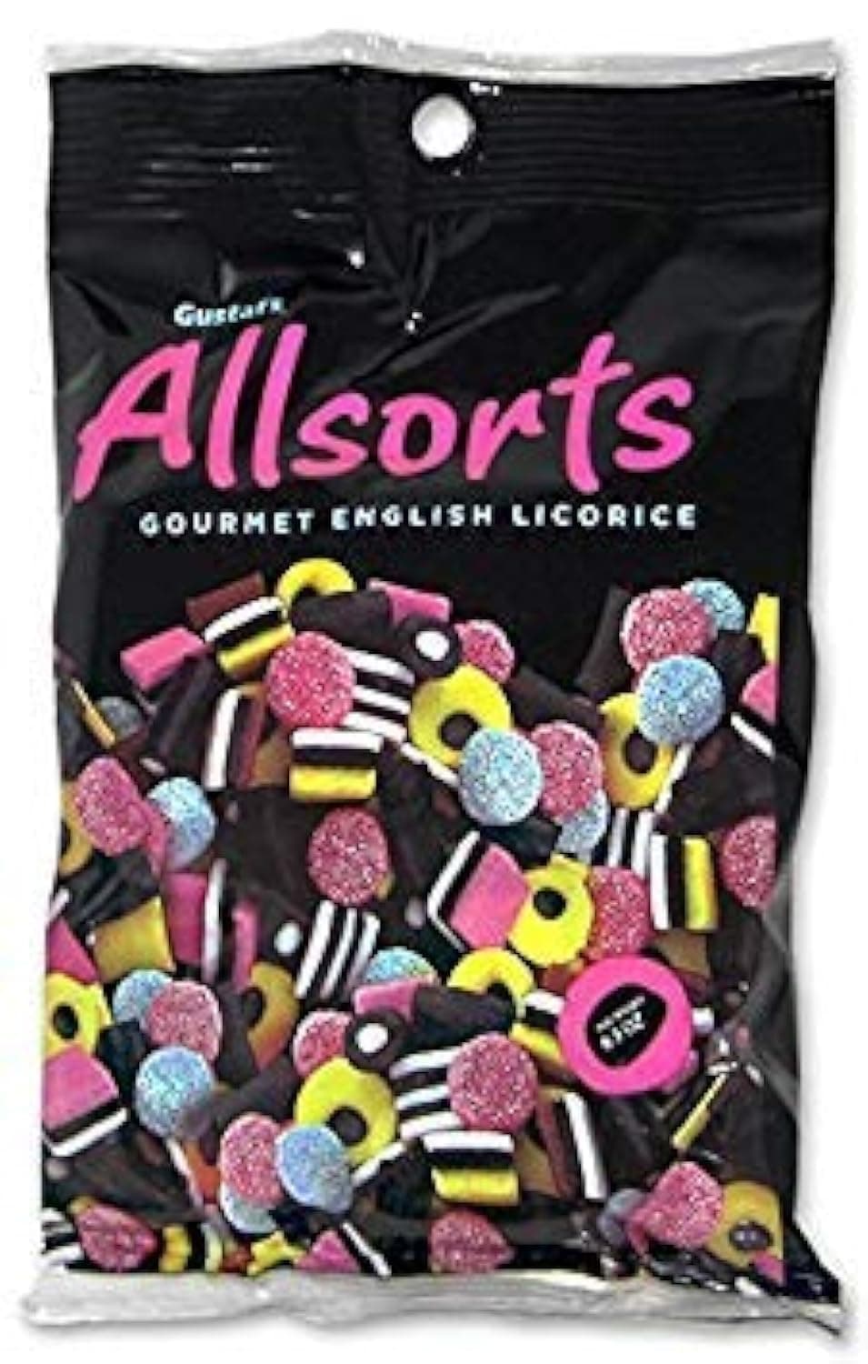 Gustaf's AllSorts Gourmet English Licorice Candy, 6.3 Ounce Peg Bag