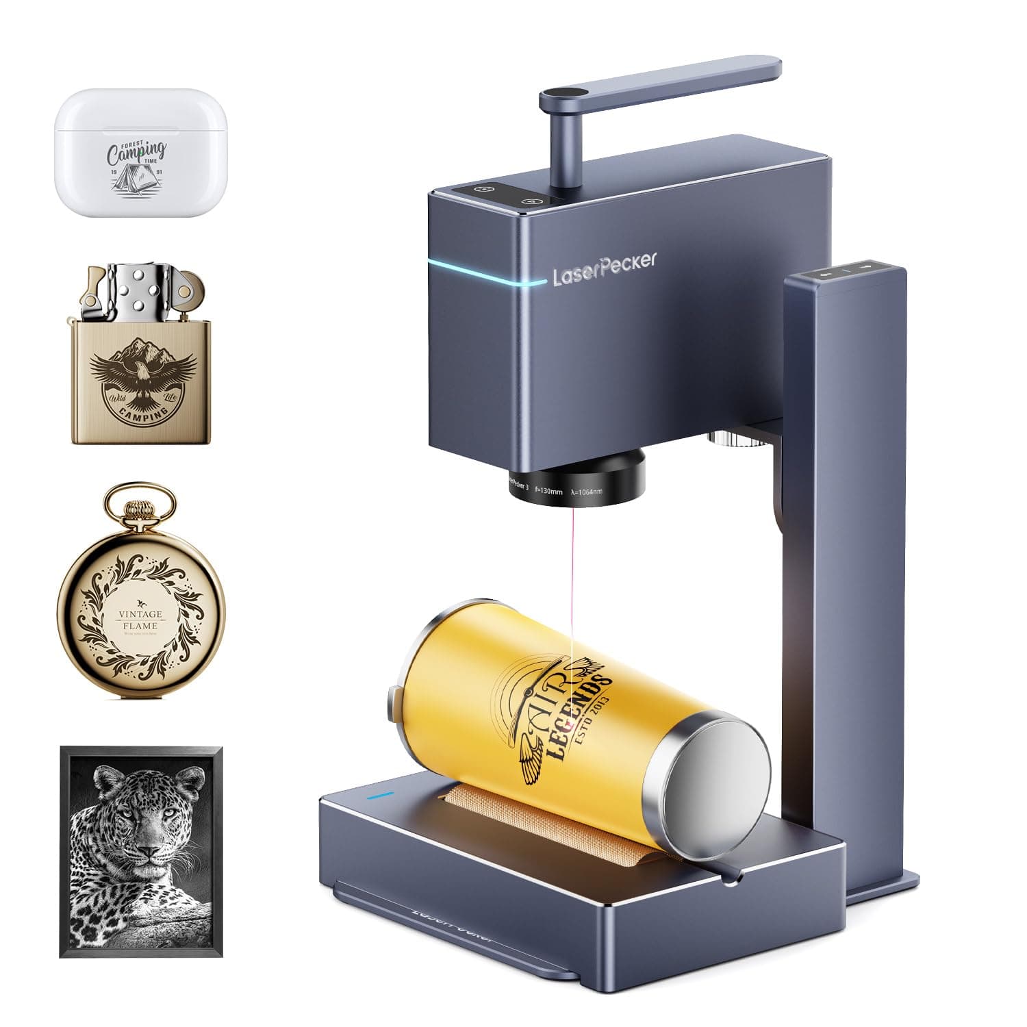 LaserPecker3 レーザー彫刻機 金属＆プラスチック刻印 4K/0.01mm高精度 48000mm/min 手持ち彫刻 マグカップや魔法瓶に対応できる専門セット