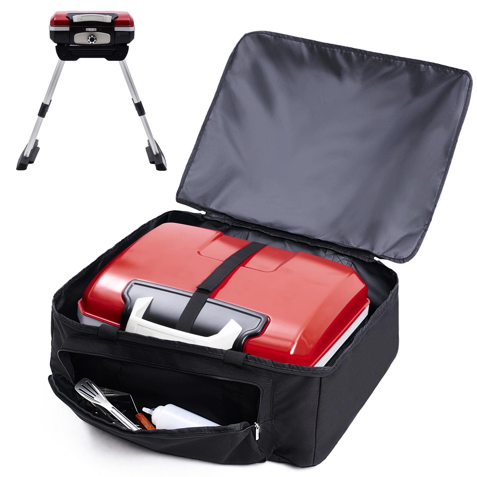 Carry Bag for Cuisinart CGG-180 Propane Grill with VersaStand, Portable Gas Grill Carry Case with Pocket for BBQ Accessories (Case Only)