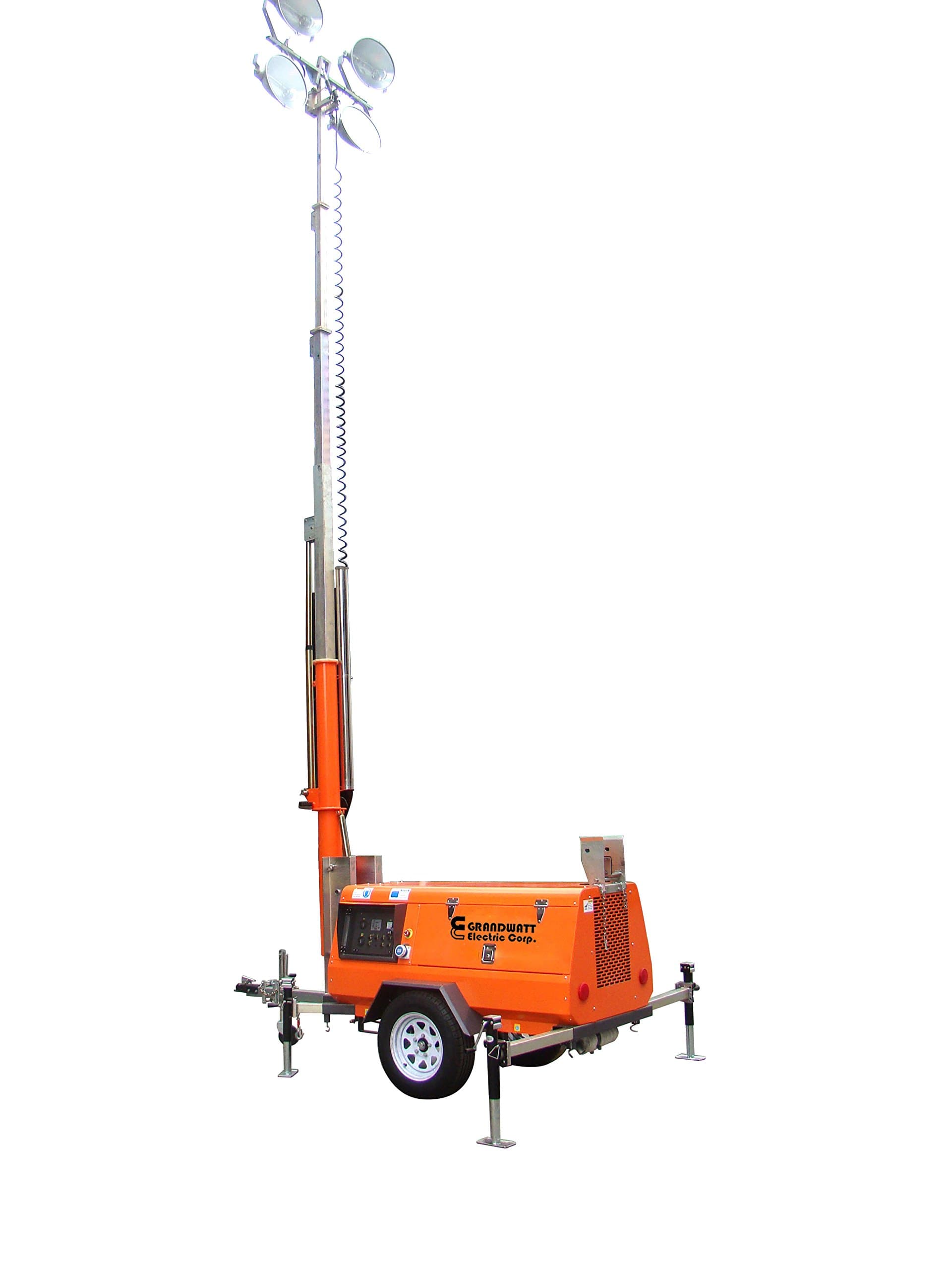 HEAVY DUTY, PORTABLE LIGHT TOWER, 7.5KW GENERATOR POWERED 4000WATTS OF LIGHT