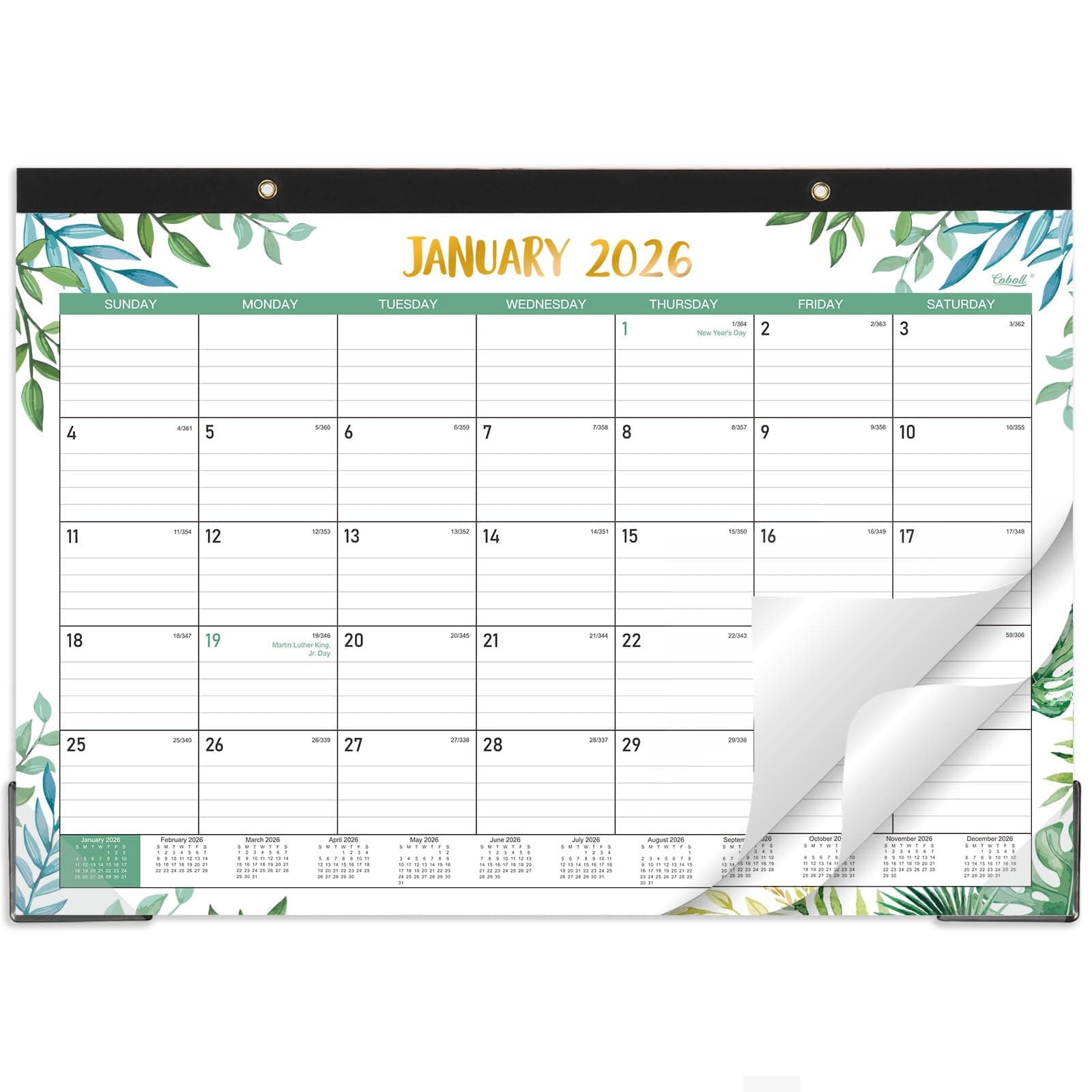2023 Desk Calendar - 12 Months Desk Calendar 2023, 12" x 17", January 2023 - December 2023, Desk Calendar 2023, Large Ruled Blocks for Planning and Organizing for Home or Office