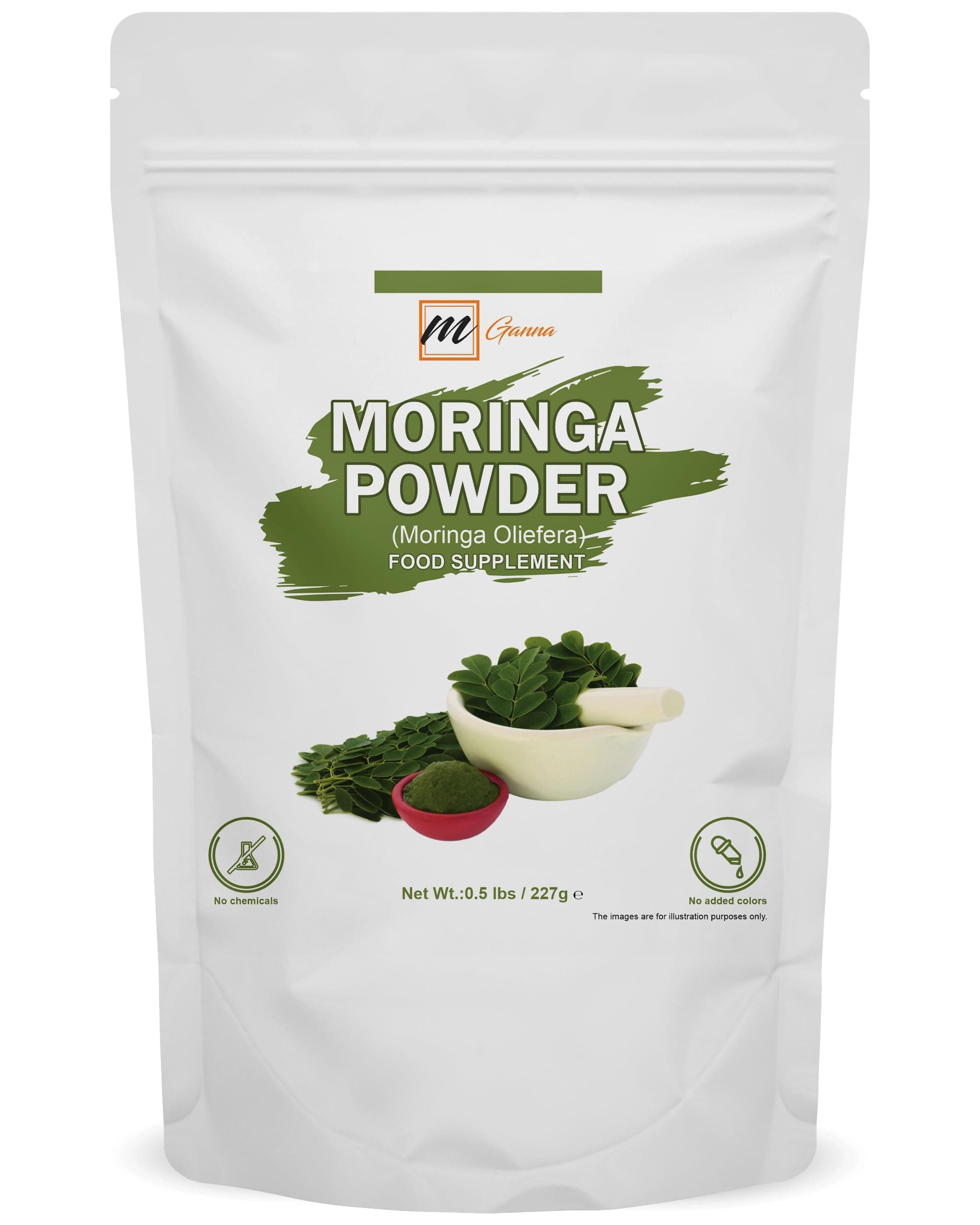– 100% Natural Moringa Powder/Moringa oleifera 227 GMS / 0.5 LBS for Healthy Skin and Hair Care