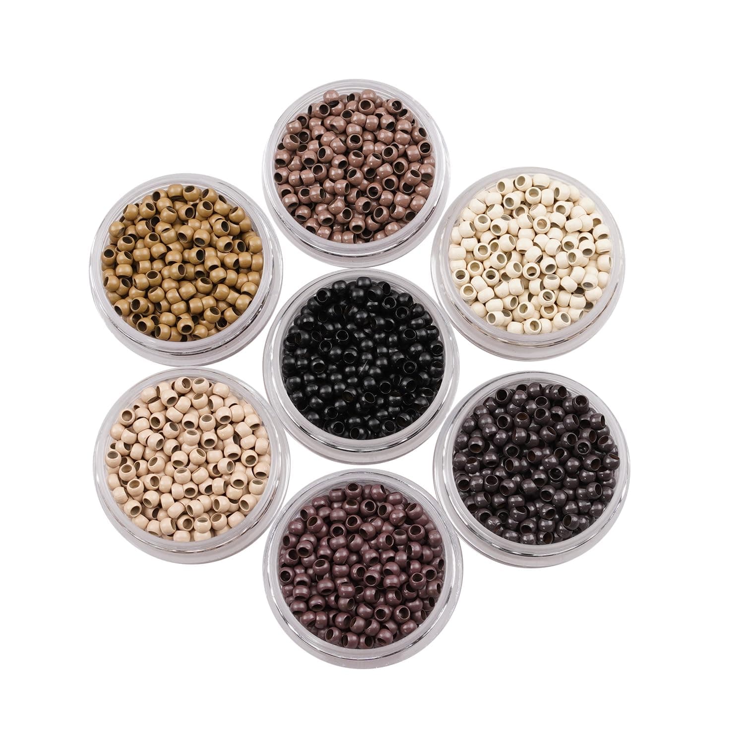 Nano rings Nano beads Micro Rings Micro Beads Rings Micro Nano Beads Nano Ring (200Pcs Nano Ring, #3 Dark Brown)