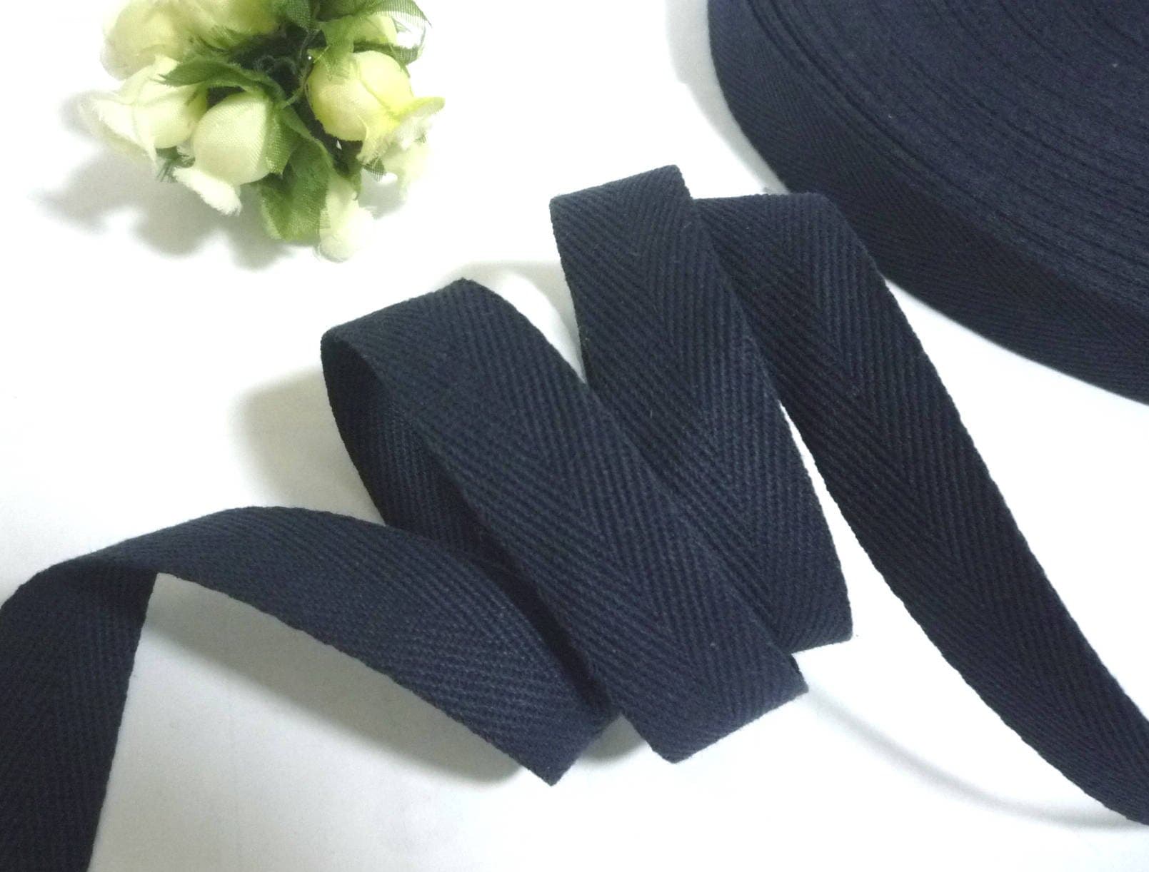 Twill Tape 1" Size 100% Cotton Black Color (50 Yard)