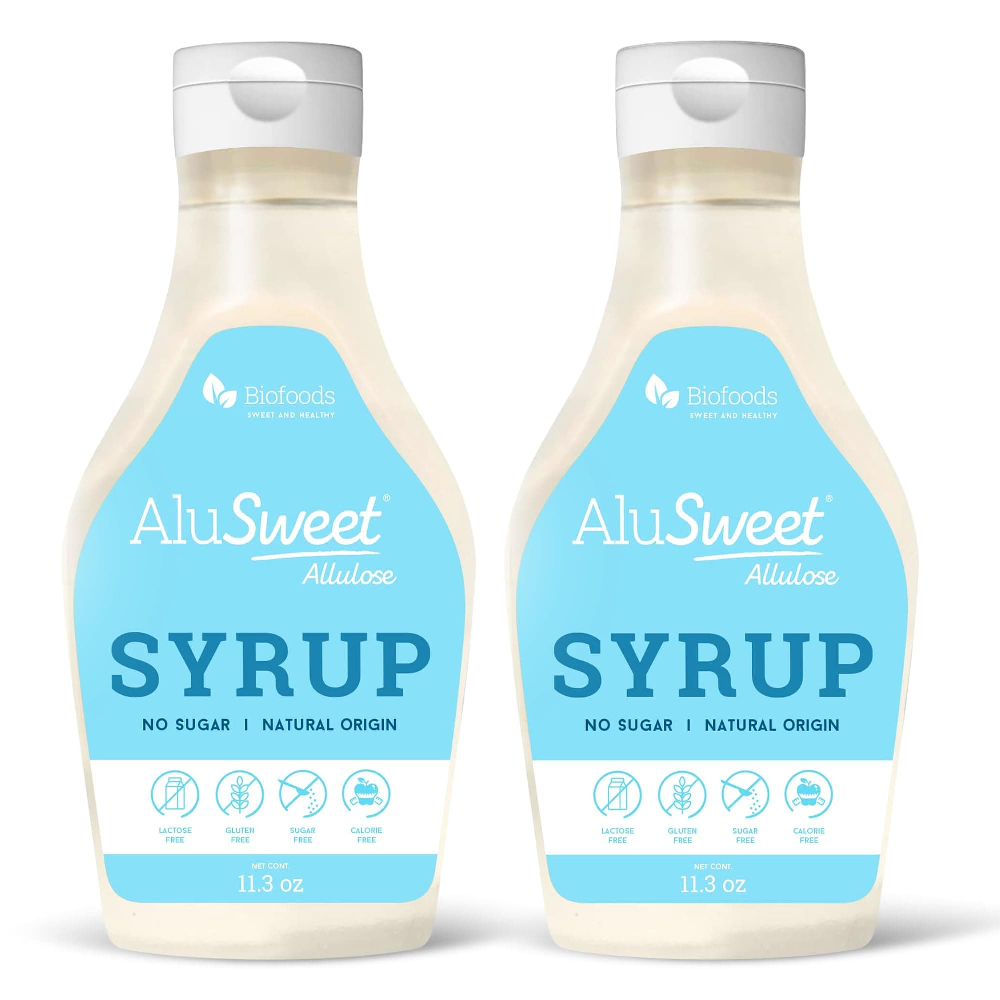 Alusweet Allulose Syrup Sugar Free Syrup Liquid Allulose Sweetener - 11 fl oz - 1:1 Sugar Substitute, Low Carb and Keto Friendly No Artificial Colors or Flavors, Non GMO, Gluten-Free, Vegan for Cocktails, Coffee, Cold Drinks, And Cooking (2 Pack)