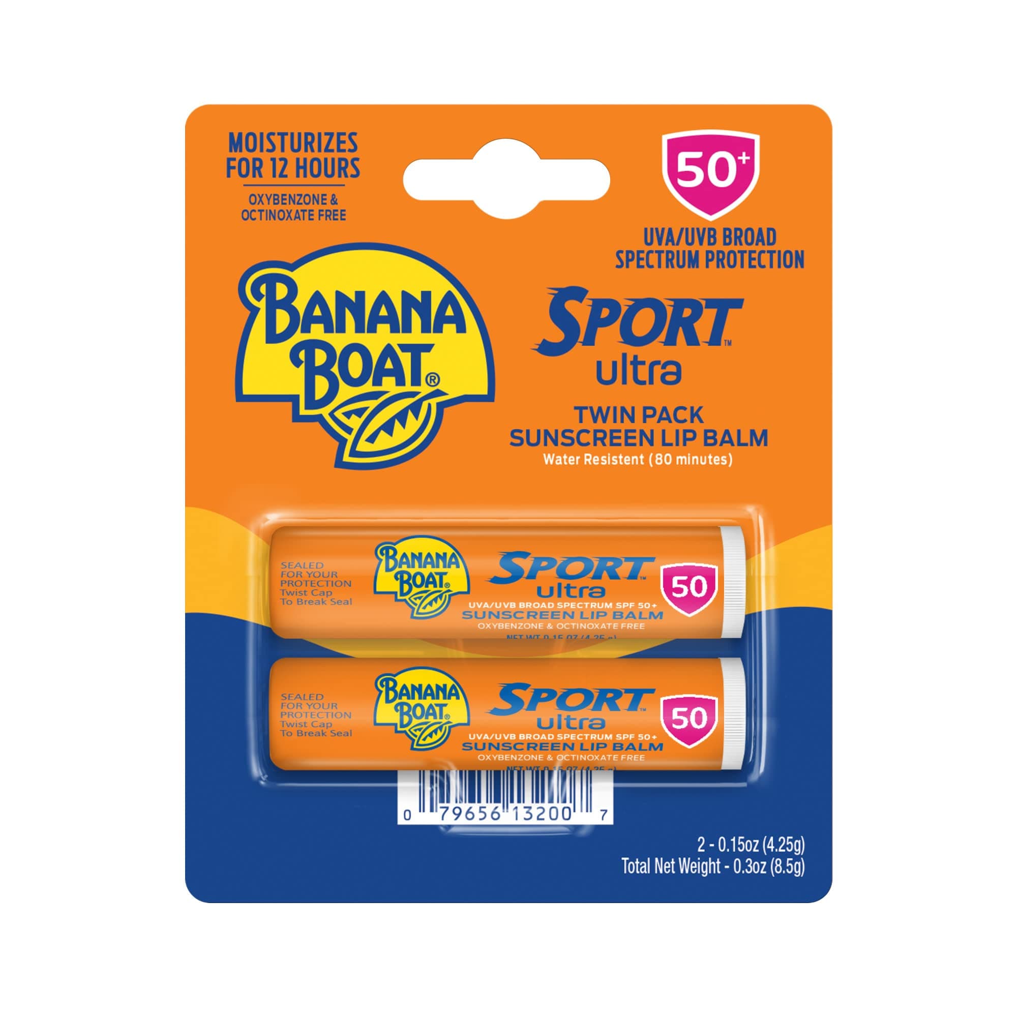 Banana Boat Sport Ultra Spf 50 Lip Sunscreen 2 Pack | Balm Pack, 50, Oxybenzone Free Sunscreen, Sunblock, Travel Size For Lips Twin